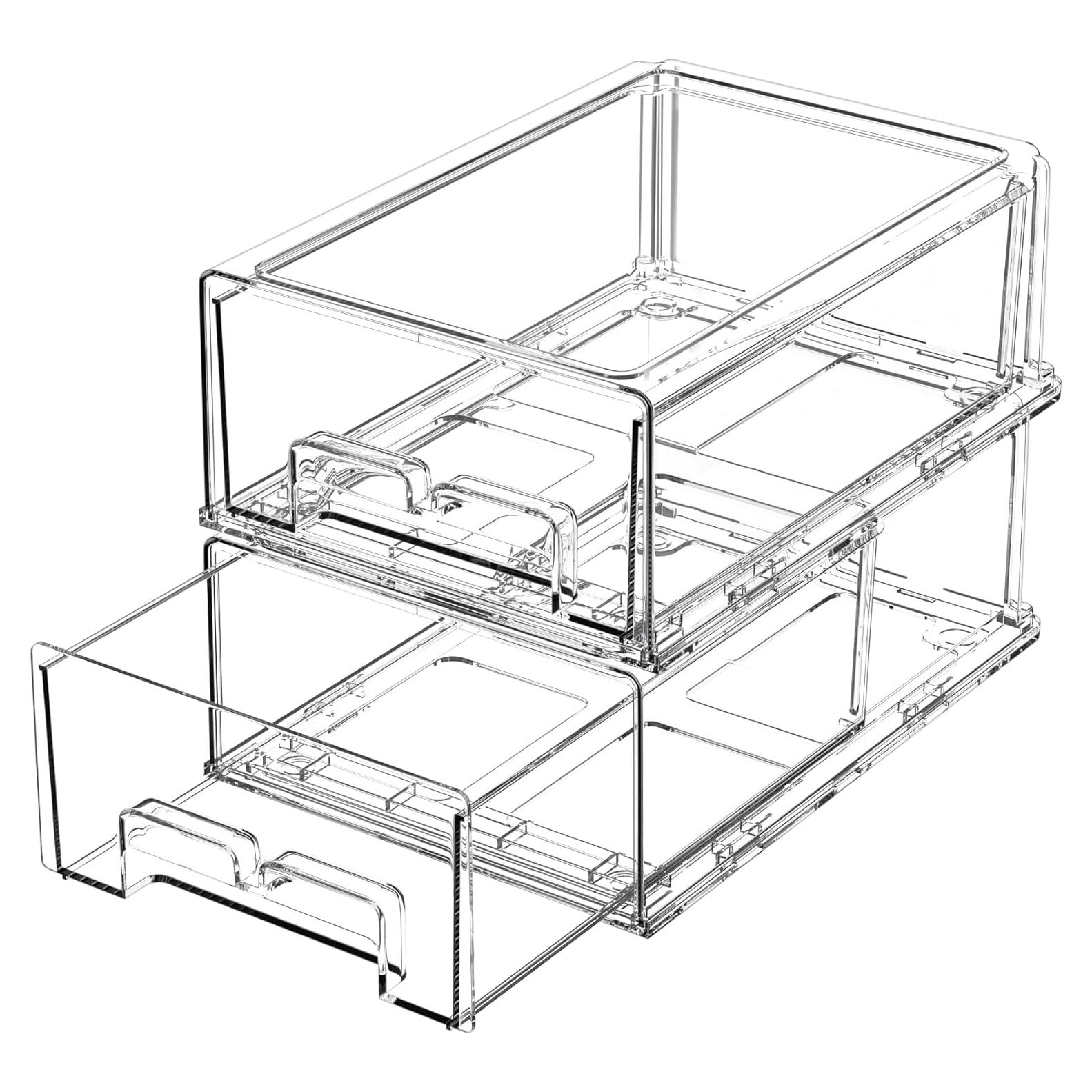 Cajones de Refrigerador Apilables Damynuo - 2 Paquete 30.5x21.2cm