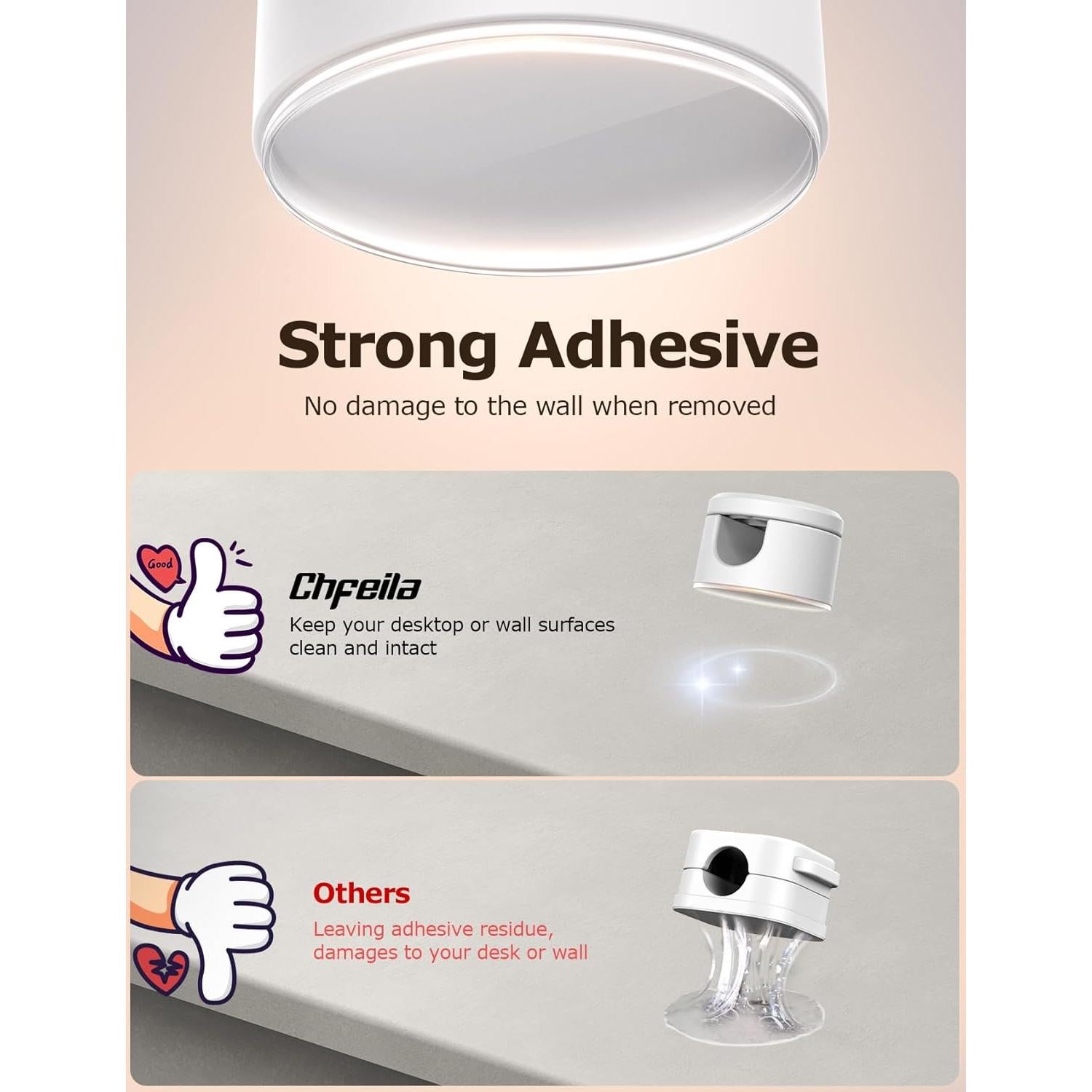 Paquete de 9 Clips Magnéticos Chfeila para Cables - Blanco