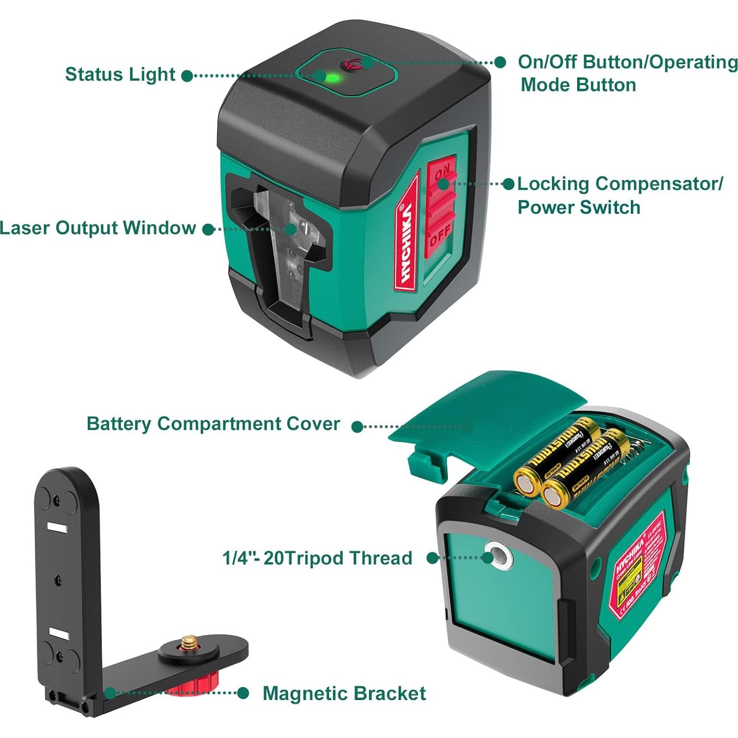 Nivel Láser HYCHIKA 15m Autonivelante Doble Módulo Rojo
