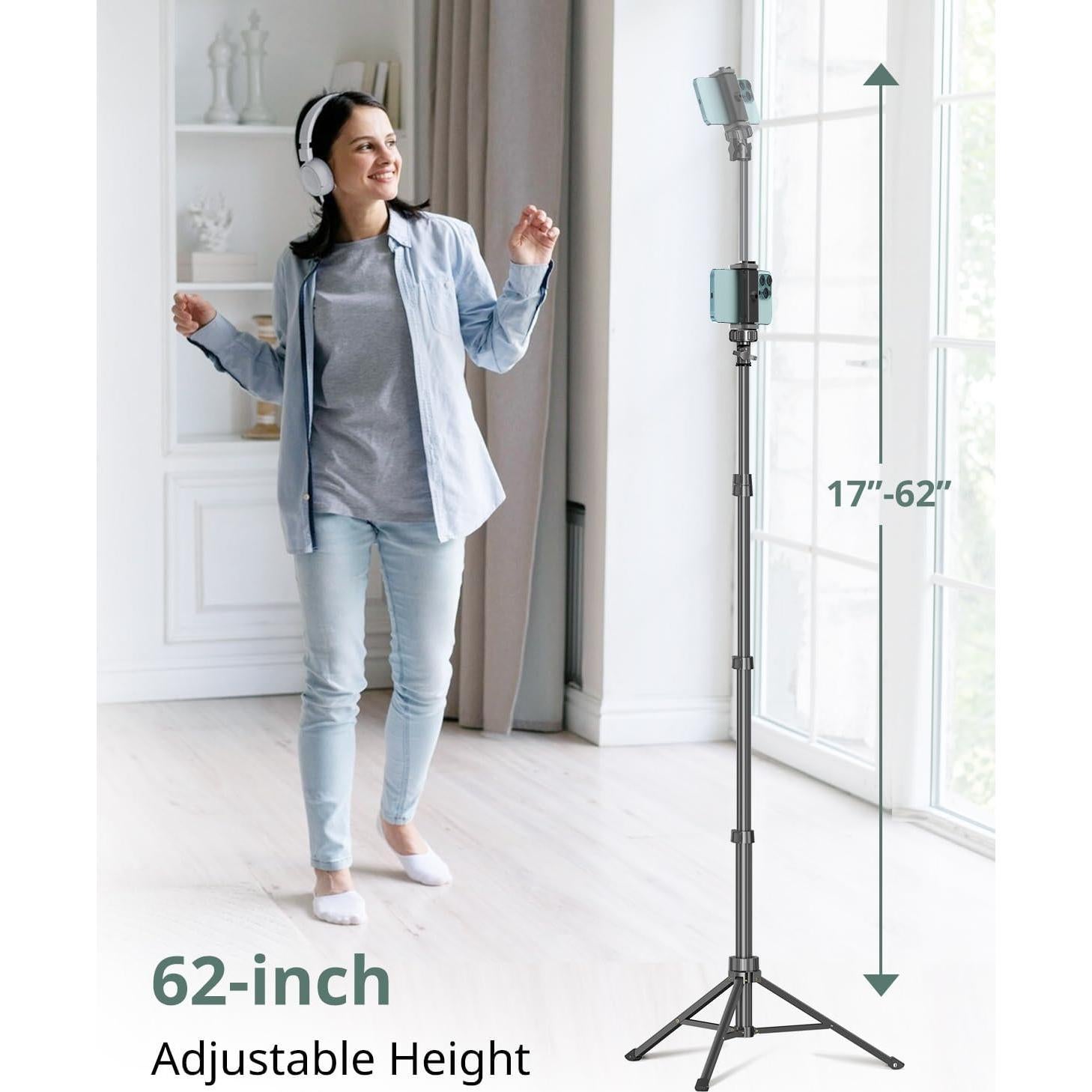 Trípode Extensible Sensyne 62" para Teléfono y Selfie Stick
