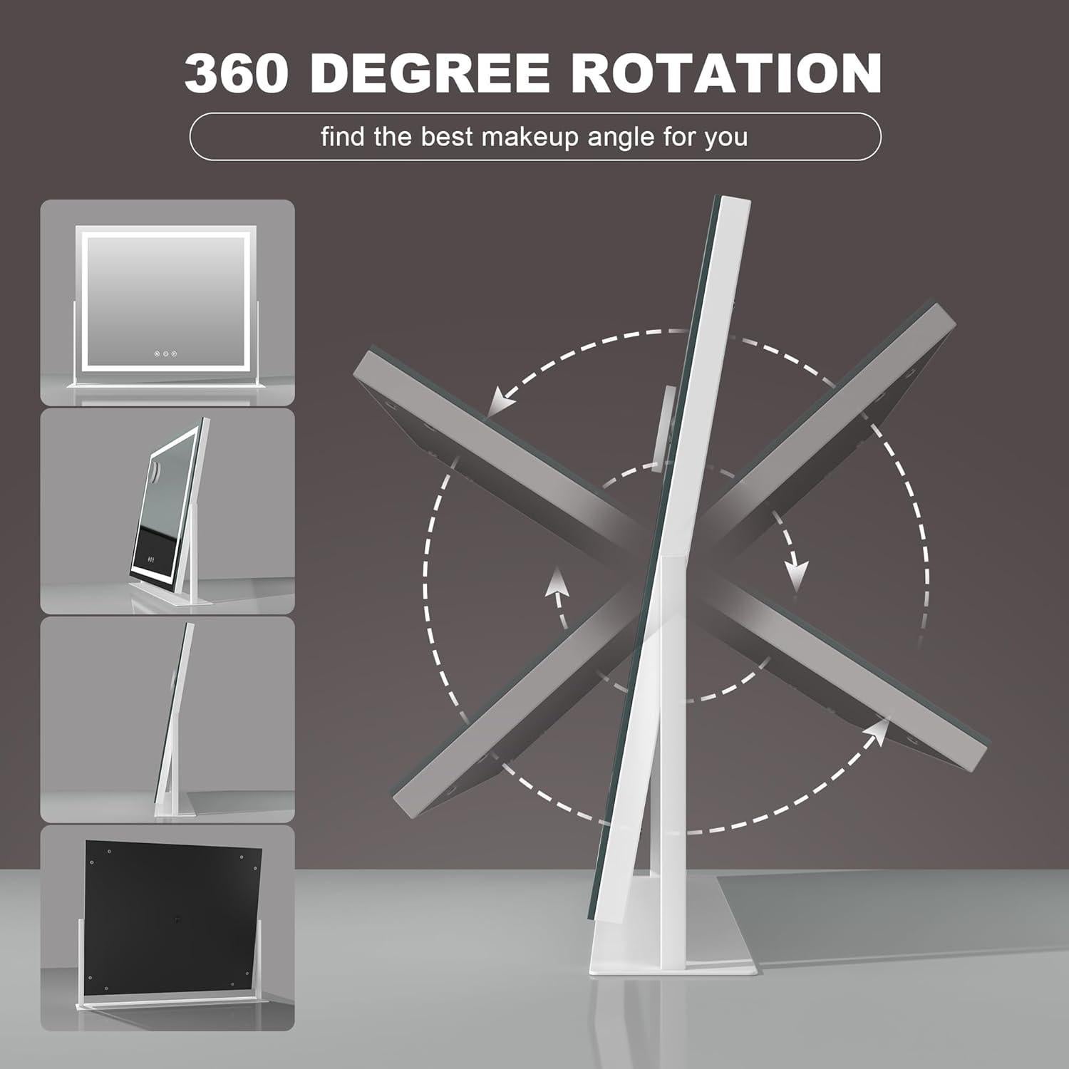Espejo de tocador Hasipu LED 35x27 cm con aumento 10X