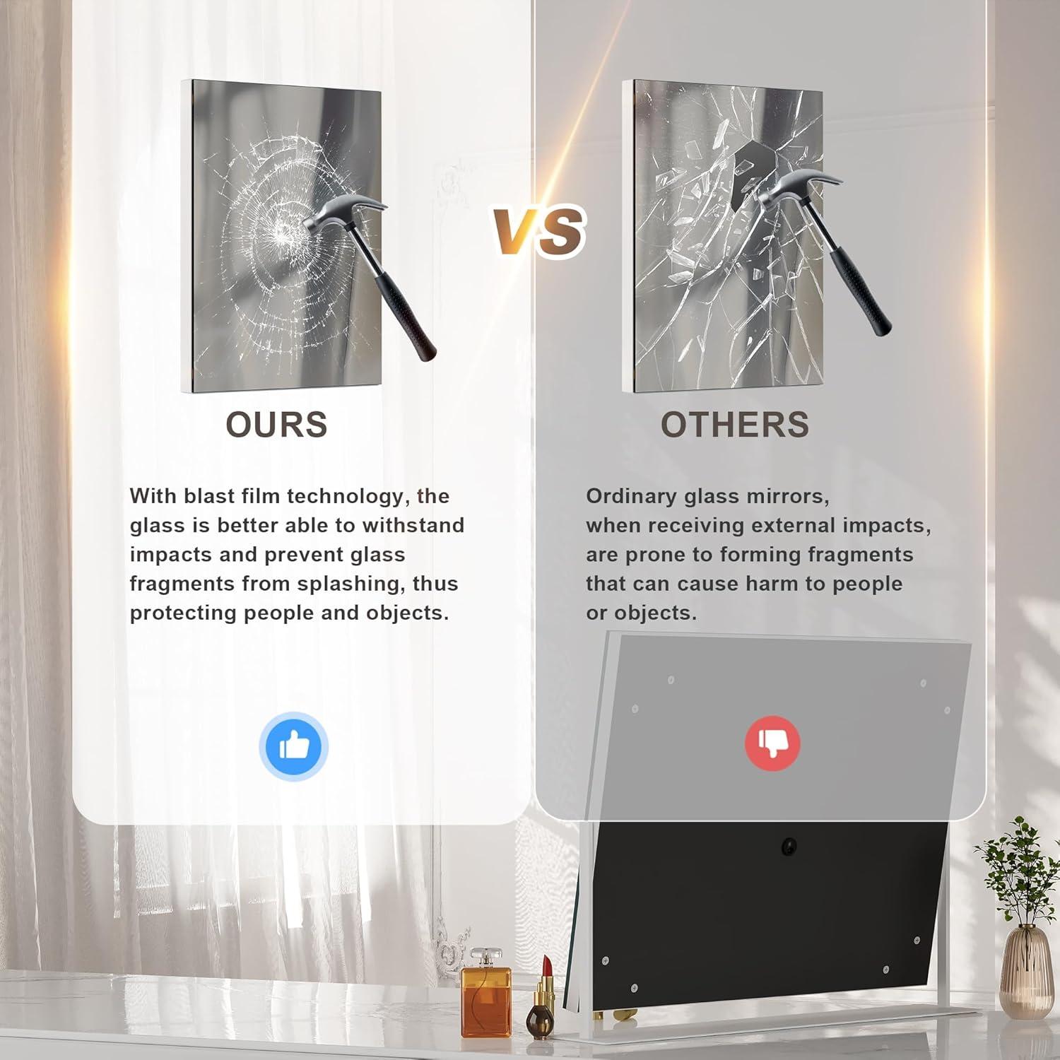 Espejo de tocador Hasipu LED 35x27 cm con aumento 10X