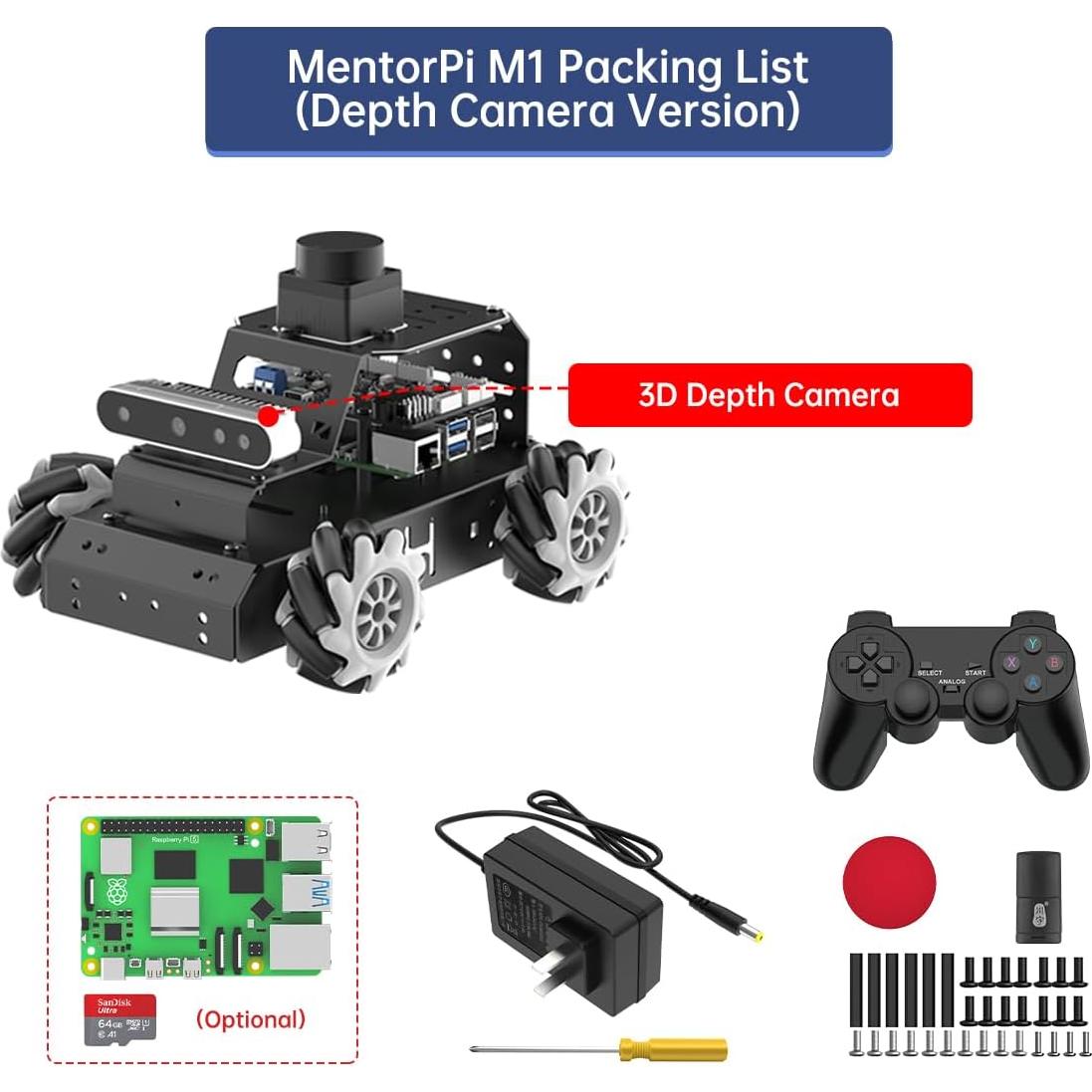 Coche Robot HIWONDER MentorPi M1 con IA ChatGPT y Lidar