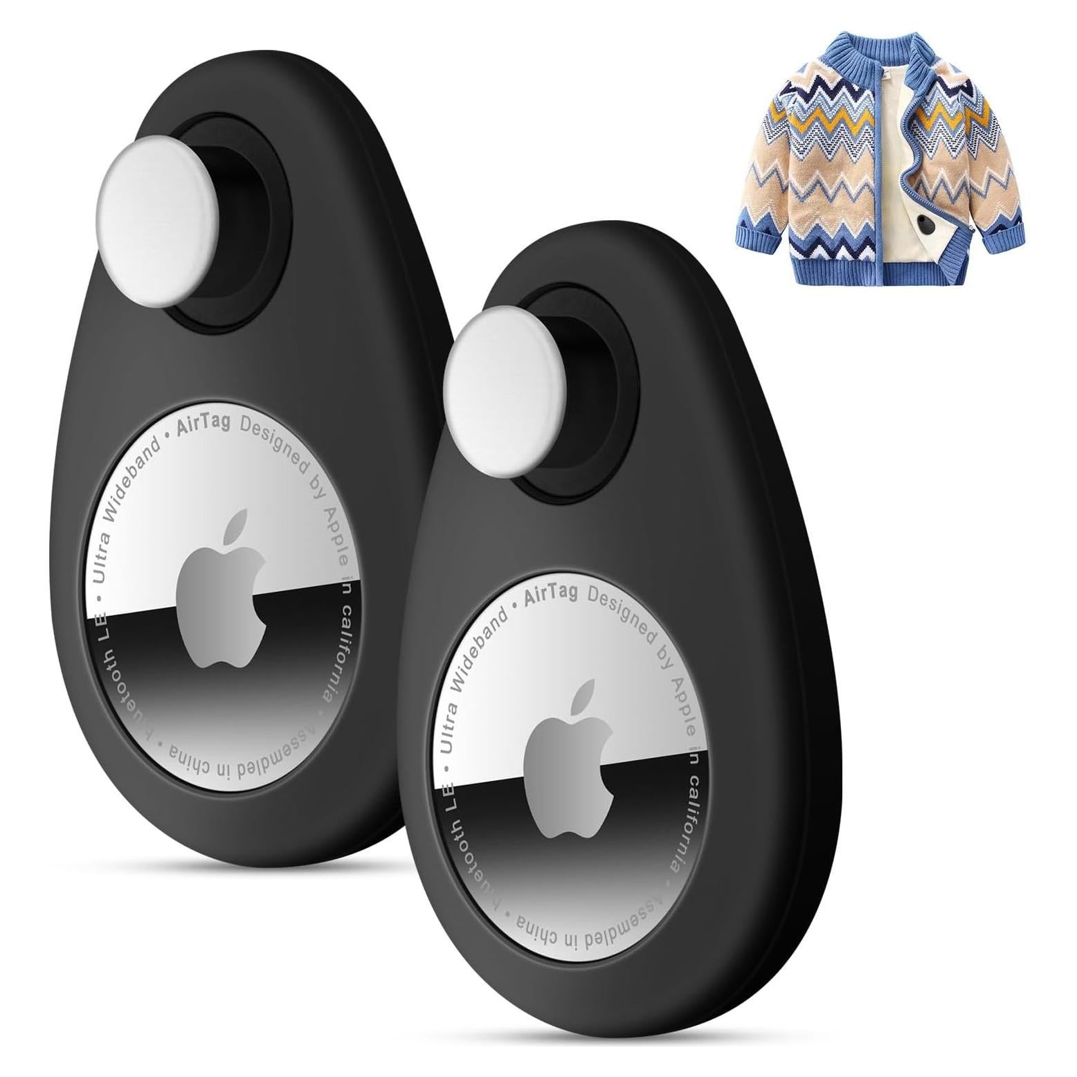 Funda Silicona AirTag Oculta JUCONU 2 Pack Negro Antirrobo