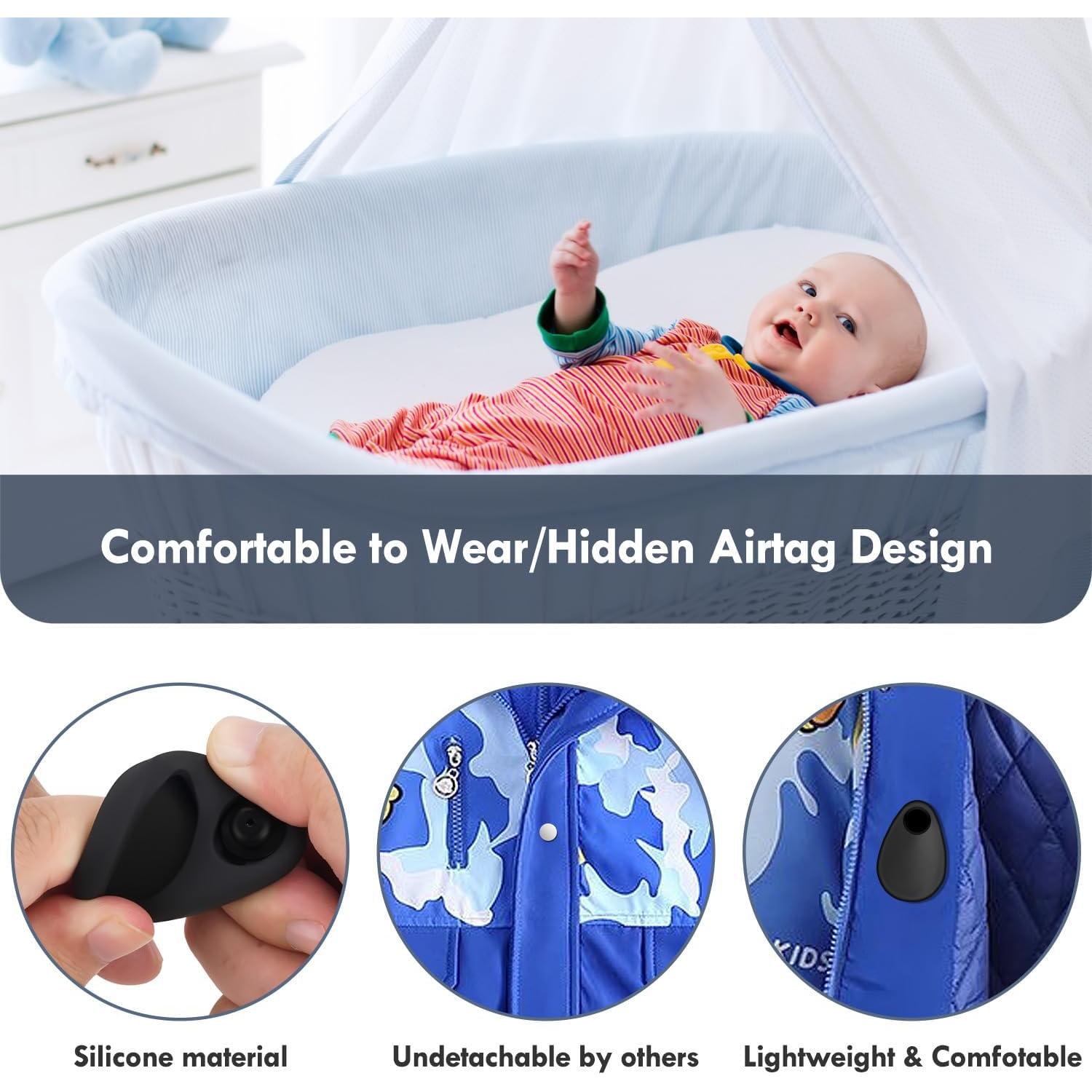 Funda Silicona AirTag Oculta JUCONU 2 Pack Negro Antirrobo