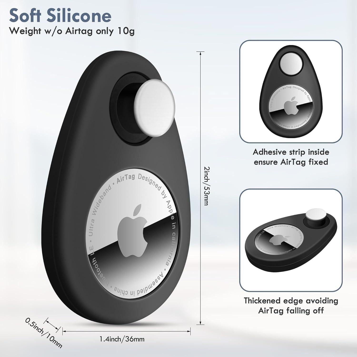 Funda Silicona AirTag Oculta JUCONU 2 Pack Negro Antirrobo