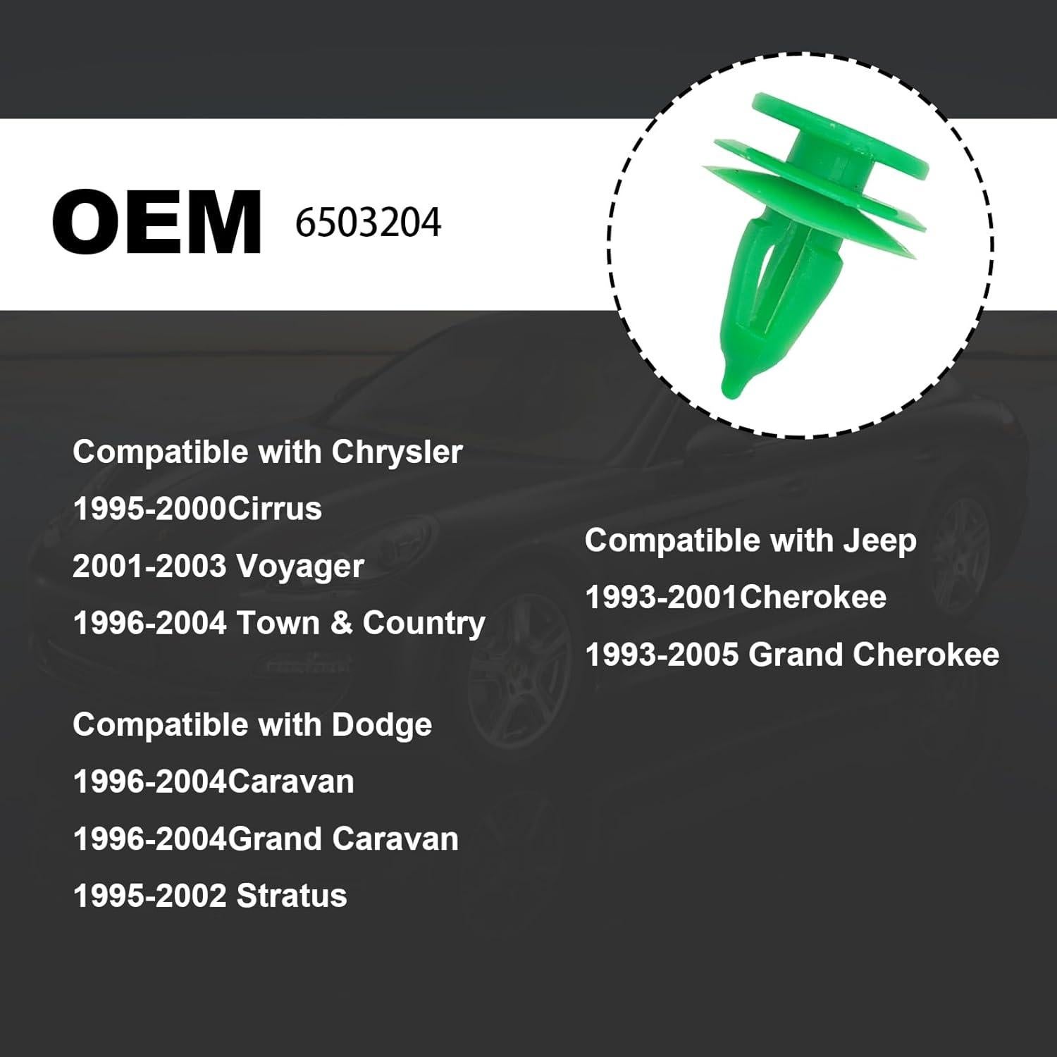 100 Clips de Retención 8mm TOPCNOEM para Chrysler y Dodge