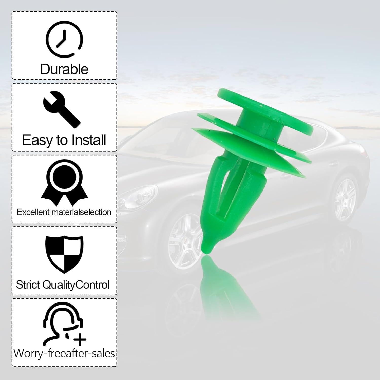 100 Clips de Retención 8mm TOPCNOEM para Chrysler y Dodge