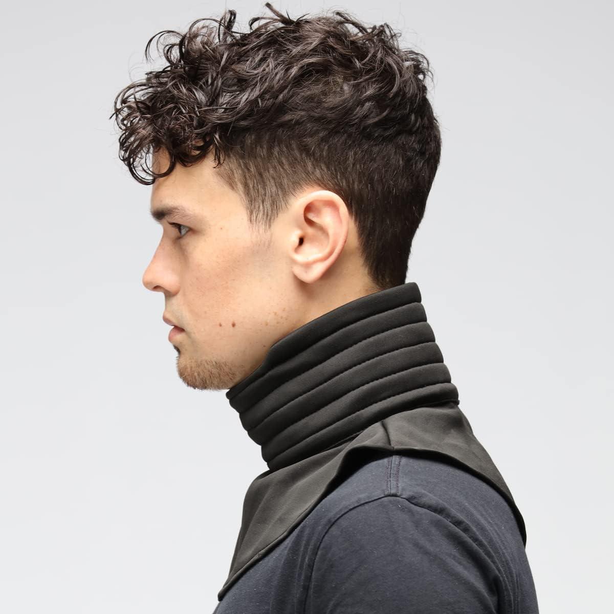 Sello de Cuello Acanalado Neopreno Negro para Cosplay