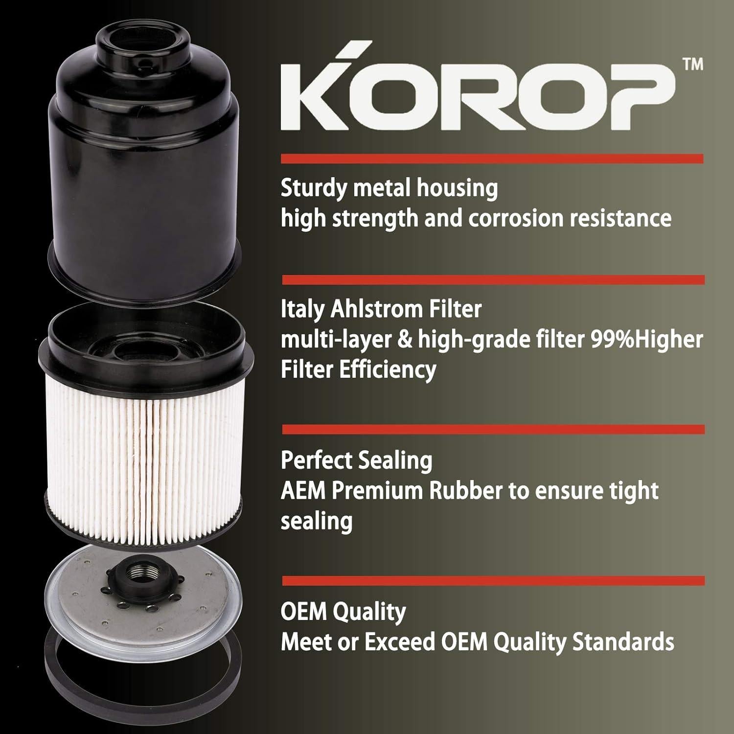 Juego de Filtro de Combustible KOROP para Ram 6.7L Diesel 2013-2018