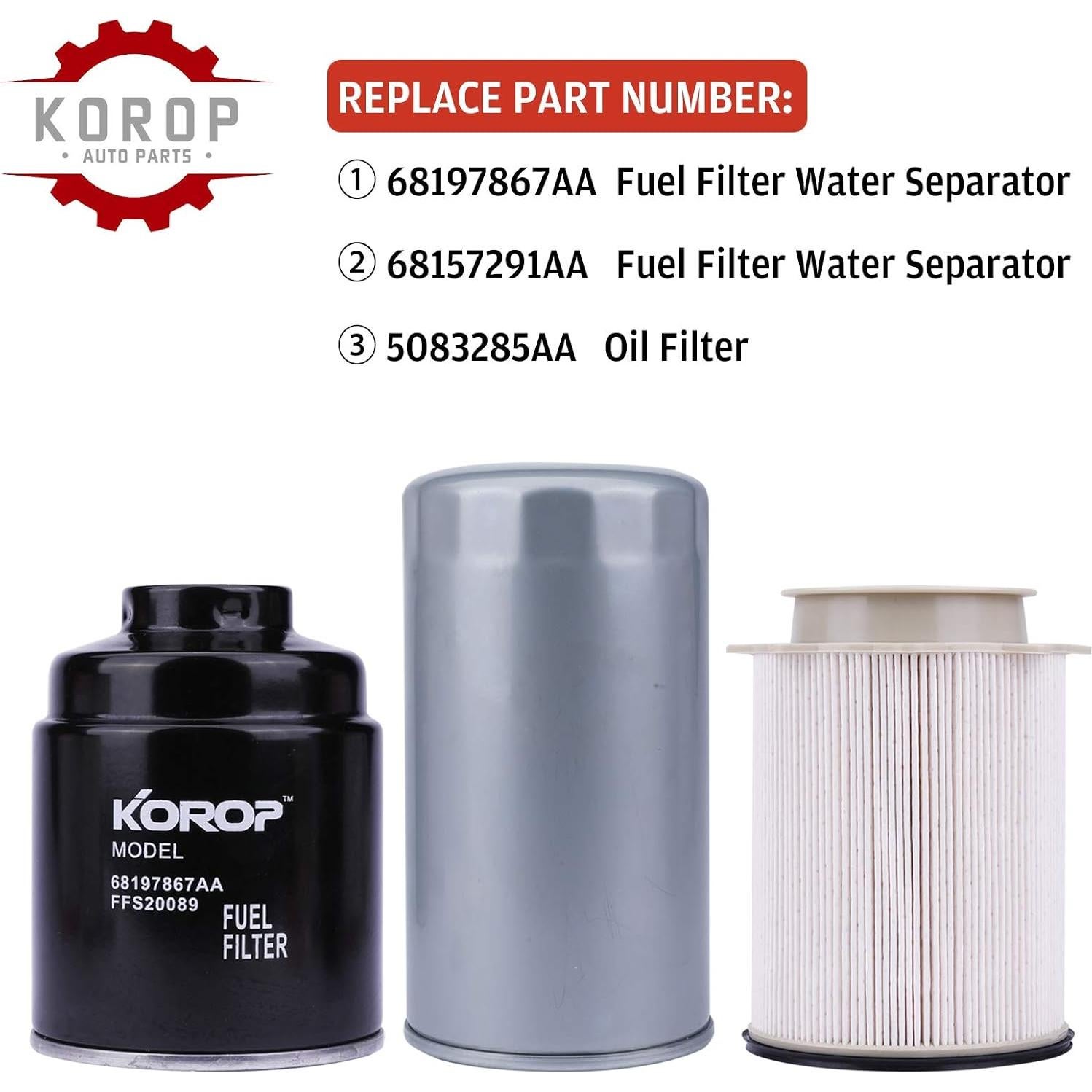 Juego de Filtro de Combustible KOROP para Ram 6.7L Diesel 2013-2018