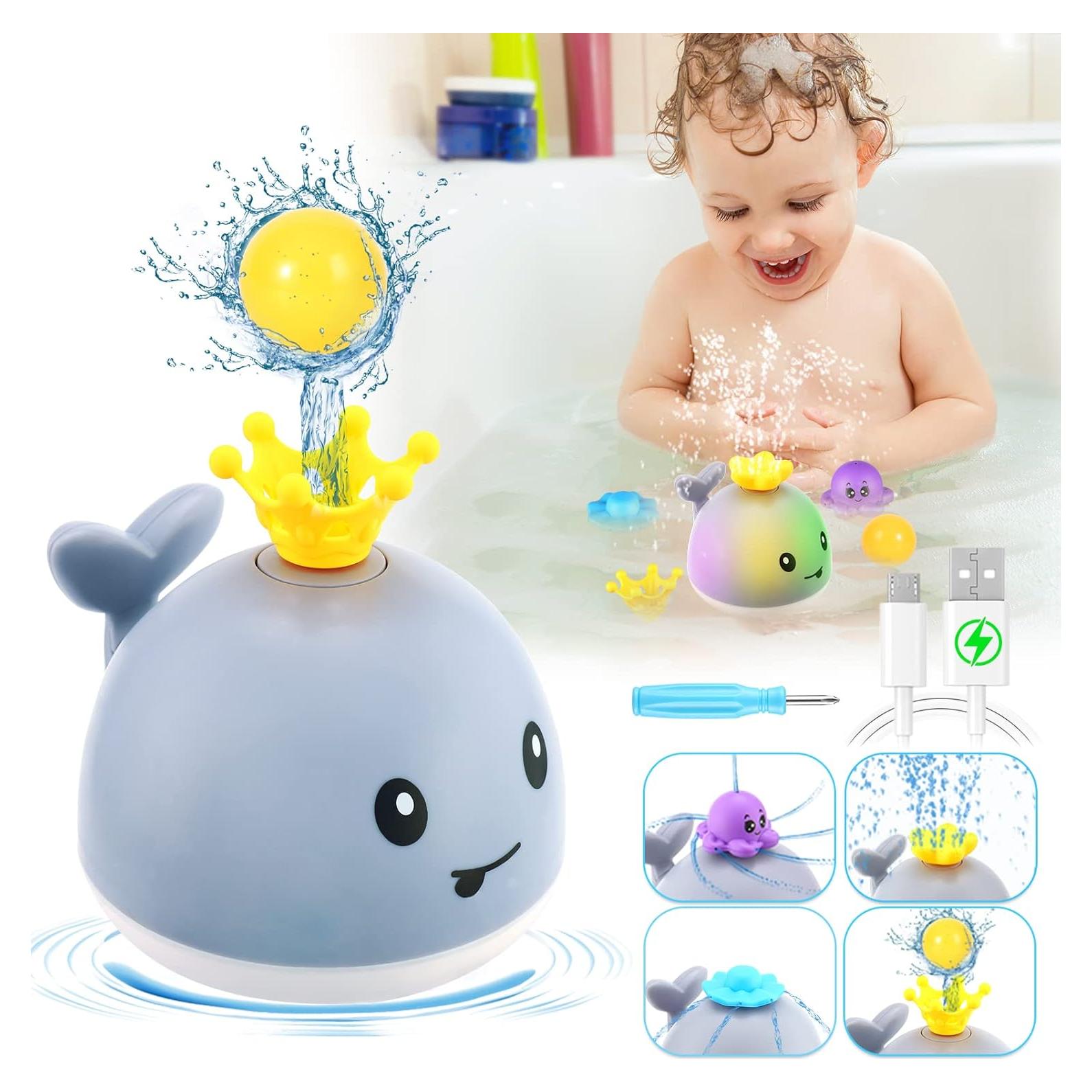 Juguete de Baño Ballena Gigilli con Luz y 4 Modos de Rociado