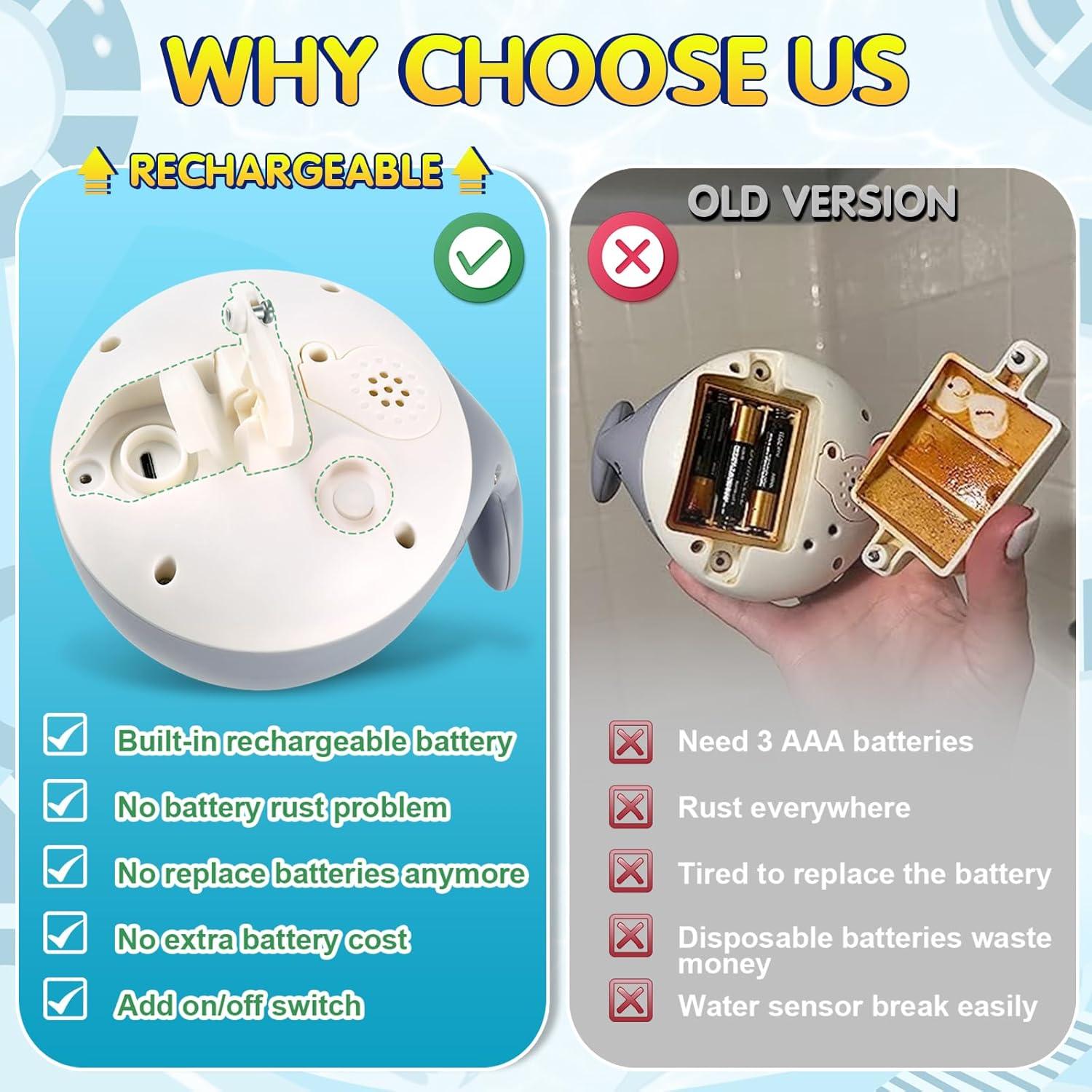 Juguete de Baño Ballena Gigilli con Luz y 4 Modos de Rociado