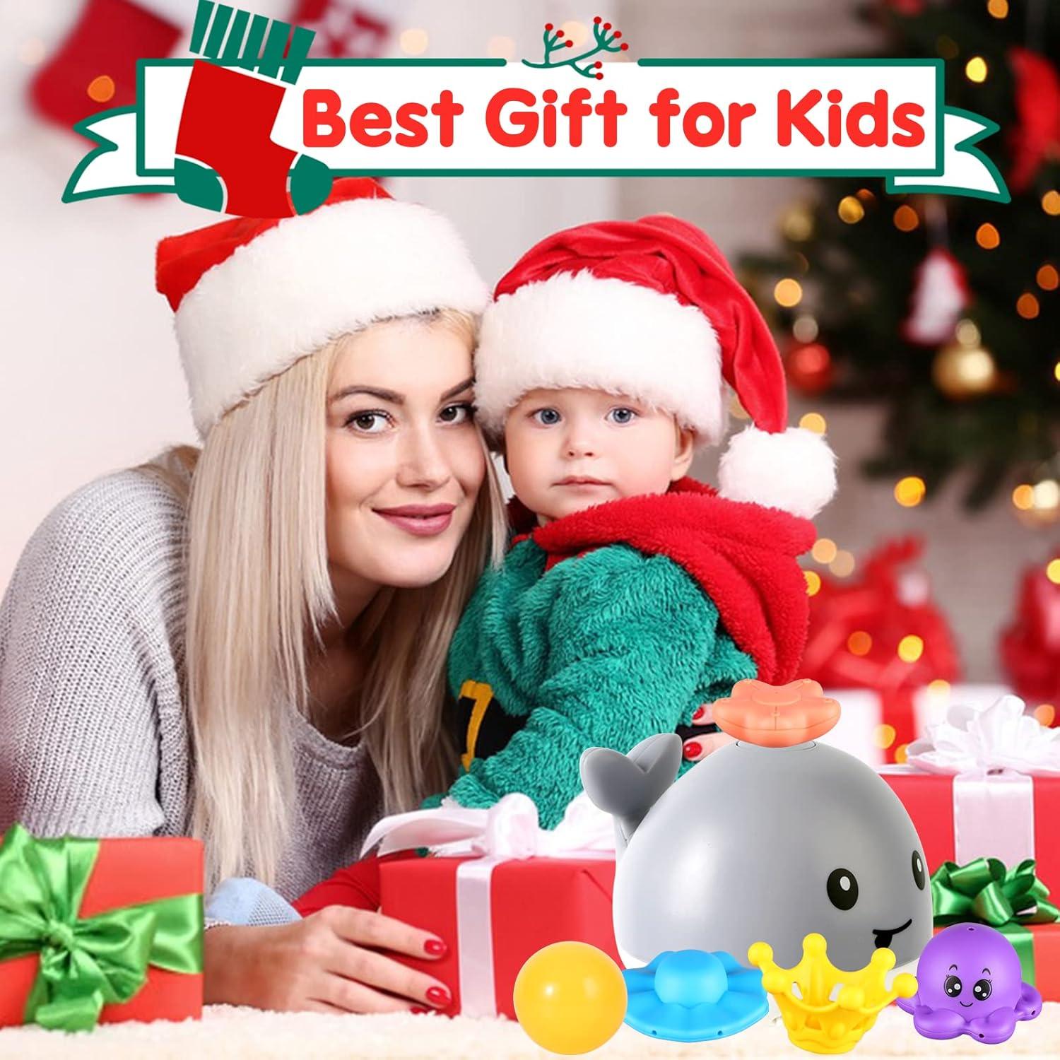 Juguete de Baño Ballena Gigilli con Luz y 4 Modos de Rociado