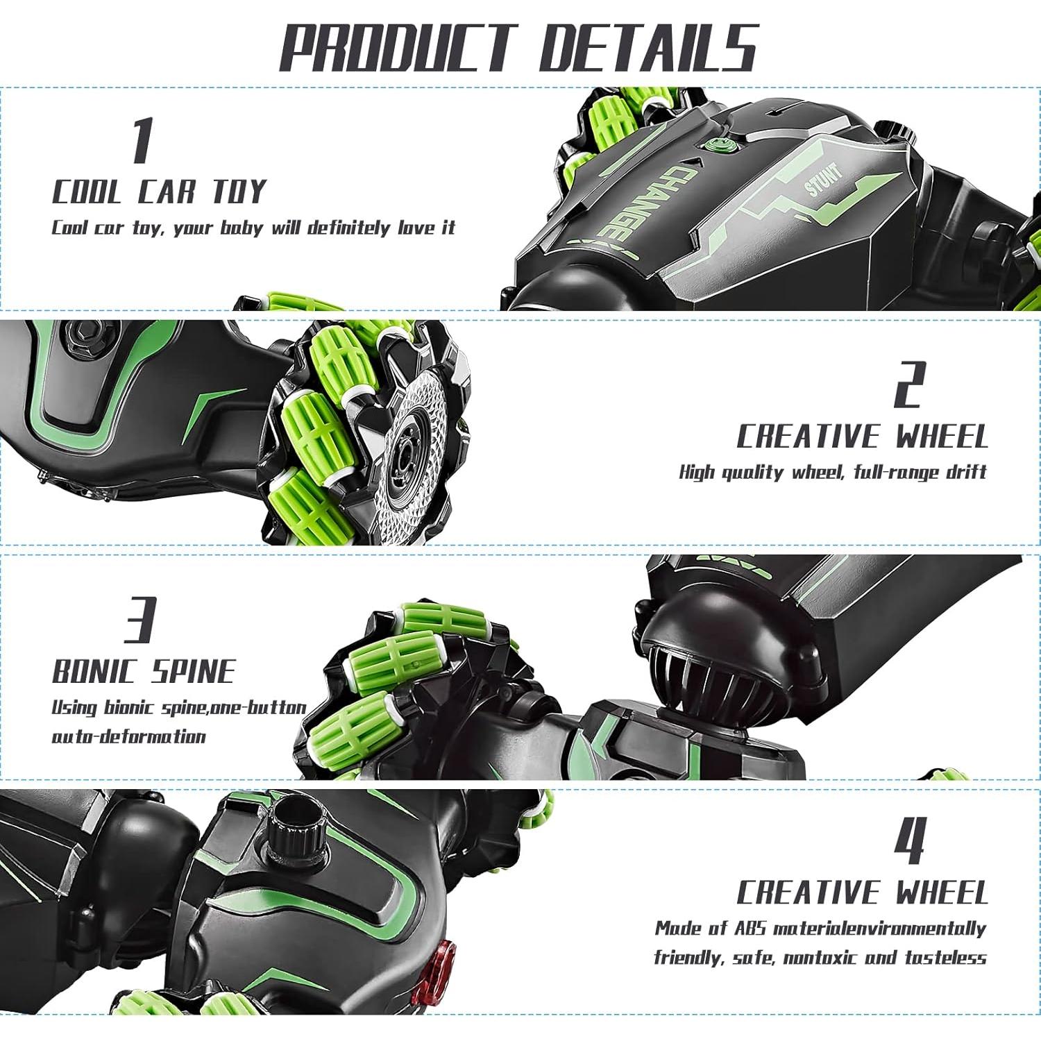 Coche RC 4WD TADOZIC Verde con Sensor de Gestos y Acrobacias