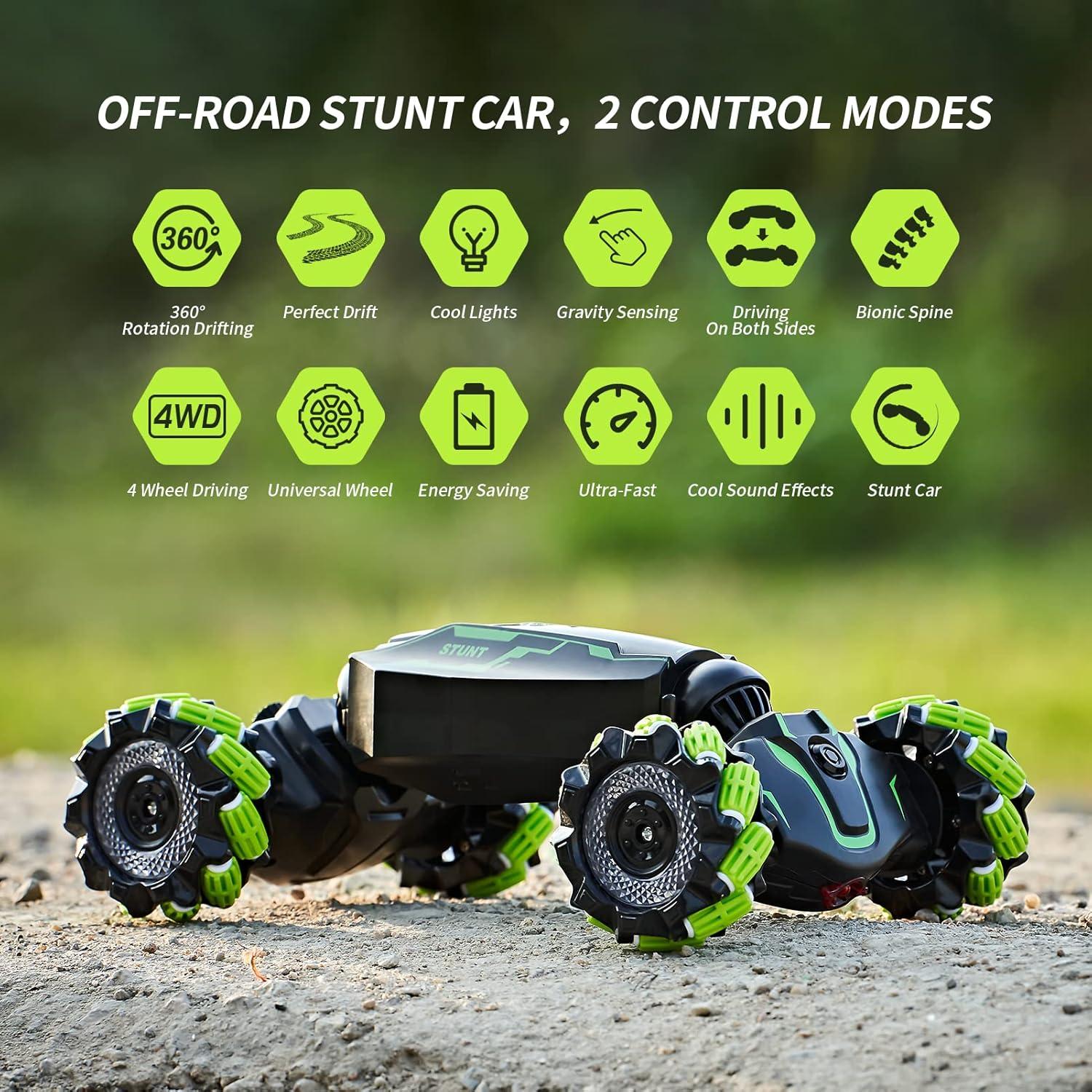 Coche RC 4WD TADOZIC Verde con Sensor de Gestos y Acrobacias