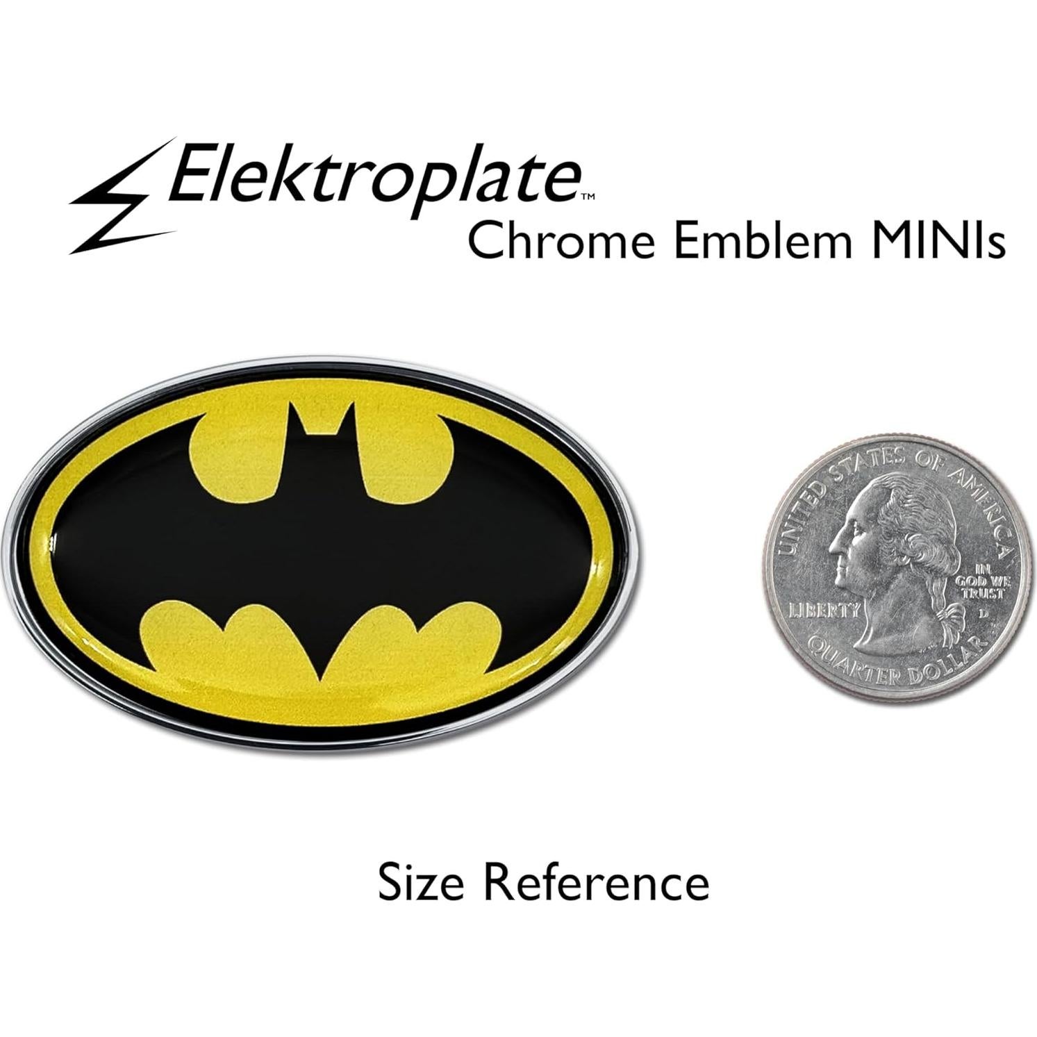 Emblemas Mini Batman Elektroplate Cromo 5.4 x 3.6 cm Paquete de 2