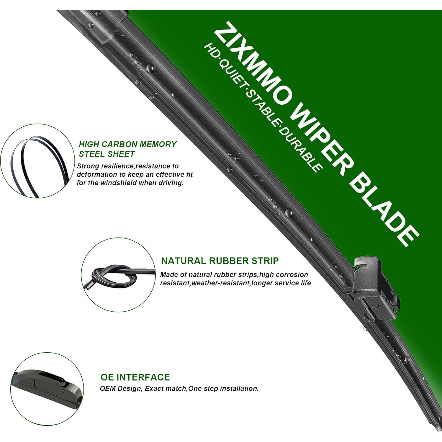 Juego de Limpiaparabrisas ZIXMMO para Hyundai y Mazda 3 Piezas