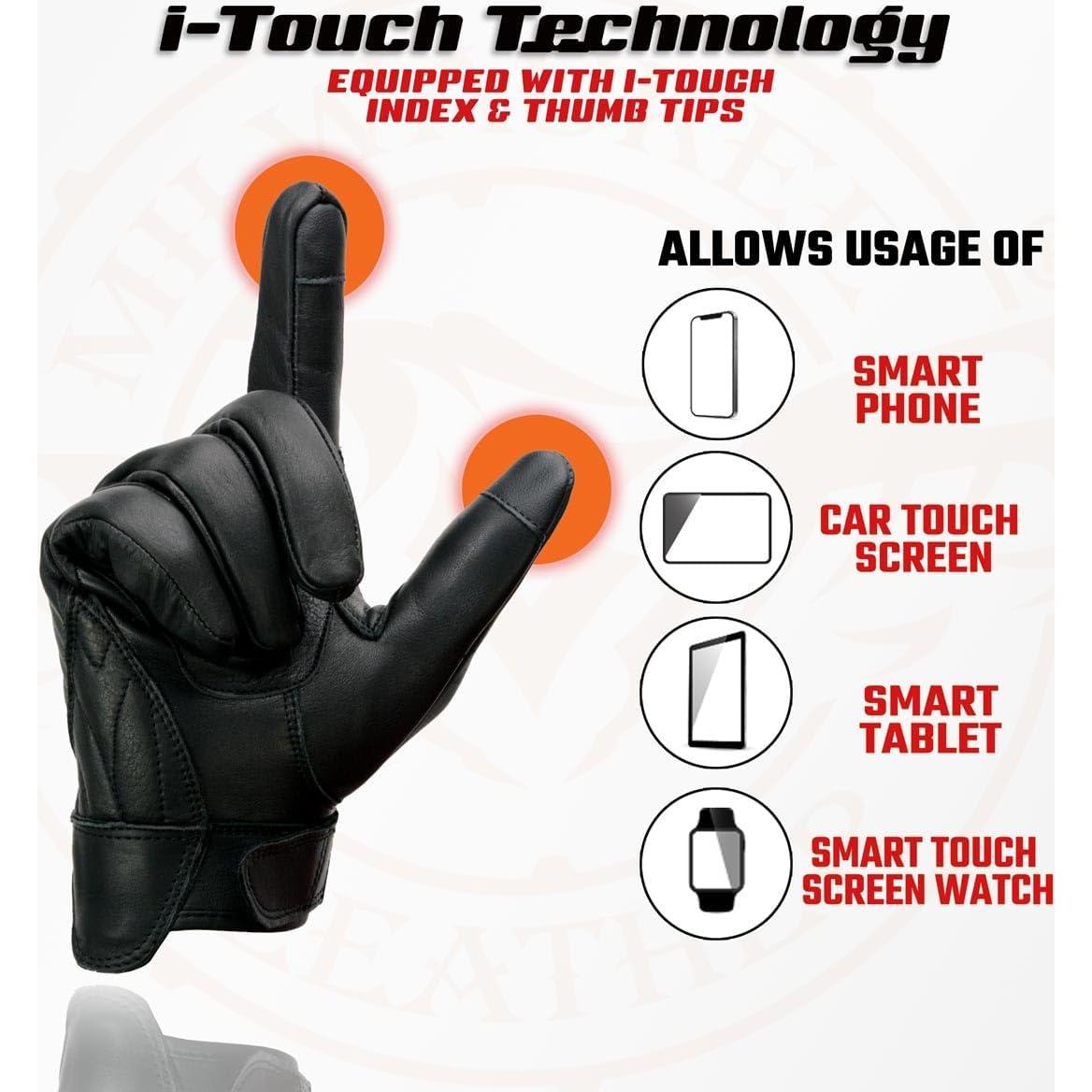 Guantes de motocicleta Milwaukee Leather MG7502 Cool-Tec Negro