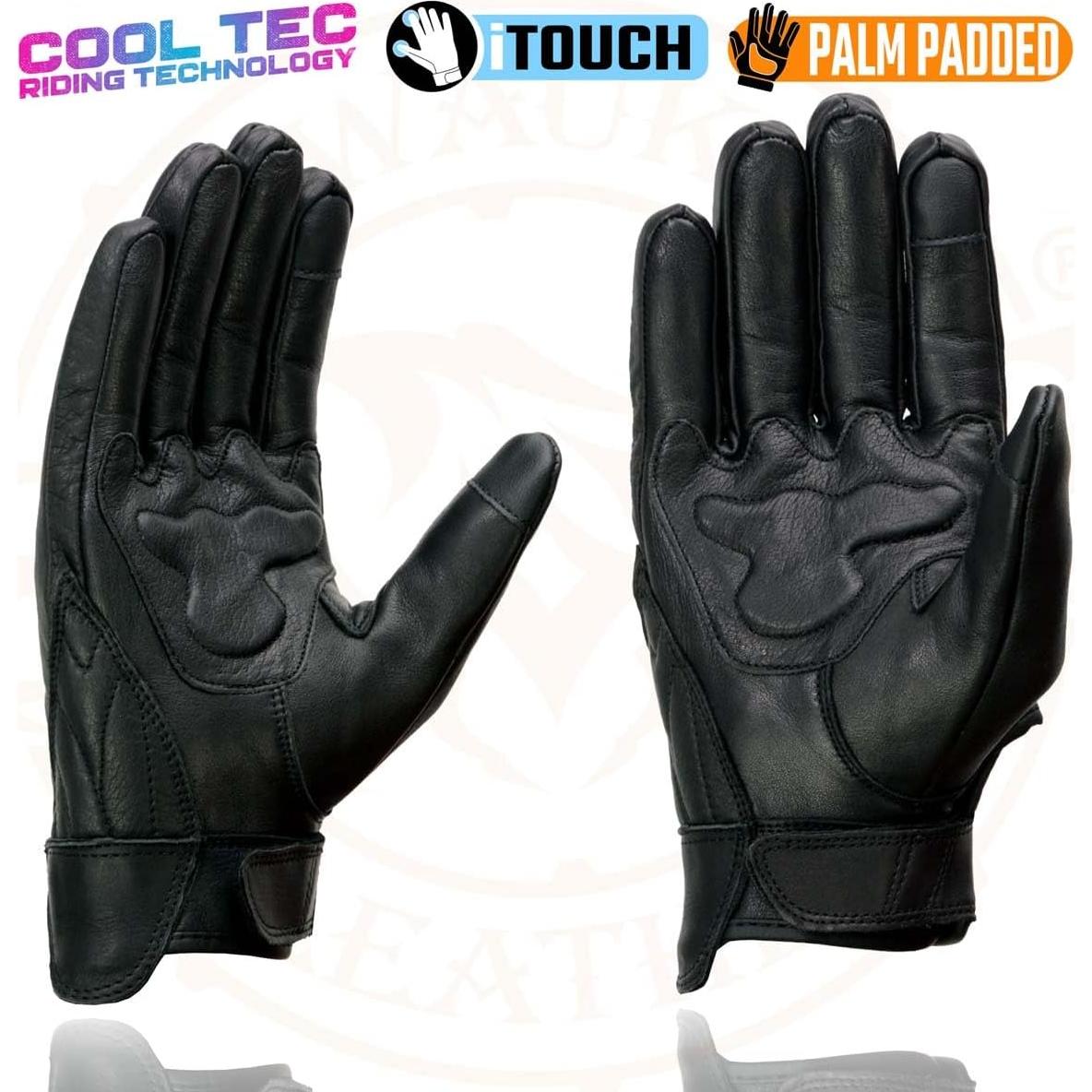 Guantes de motocicleta Milwaukee Leather MG7502 Cool-Tec Negro