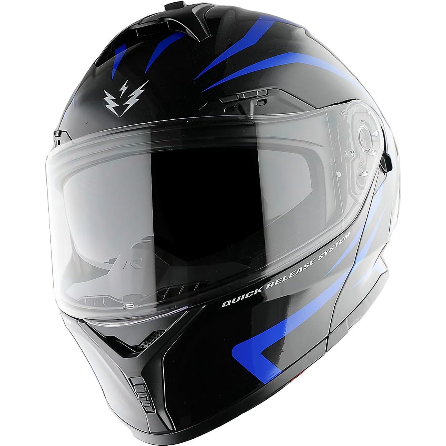Casco Modular de Motocicleta 1Storm LED-X90 Flecha Azul