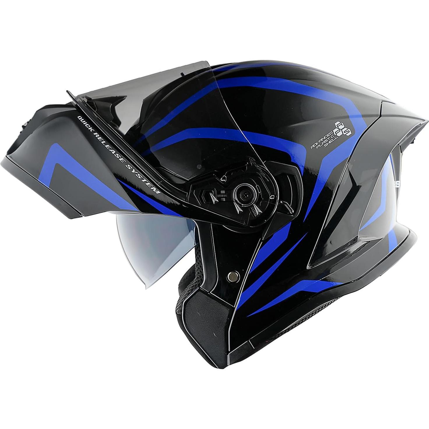 Casco Modular de Motocicleta 1Storm LED-X90 Flecha Azul
