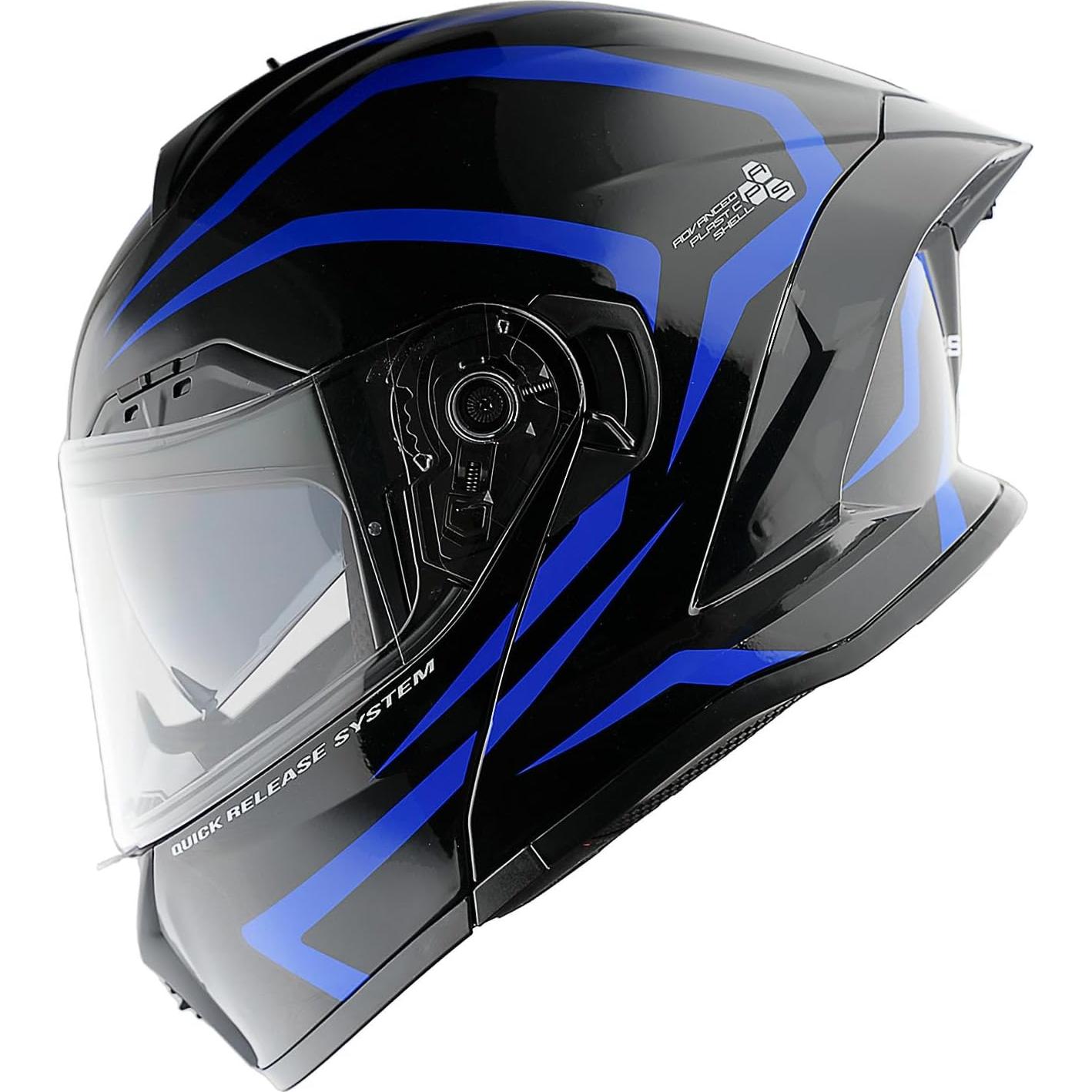 Casco Modular de Motocicleta 1Storm LED-X90 Flecha Azul