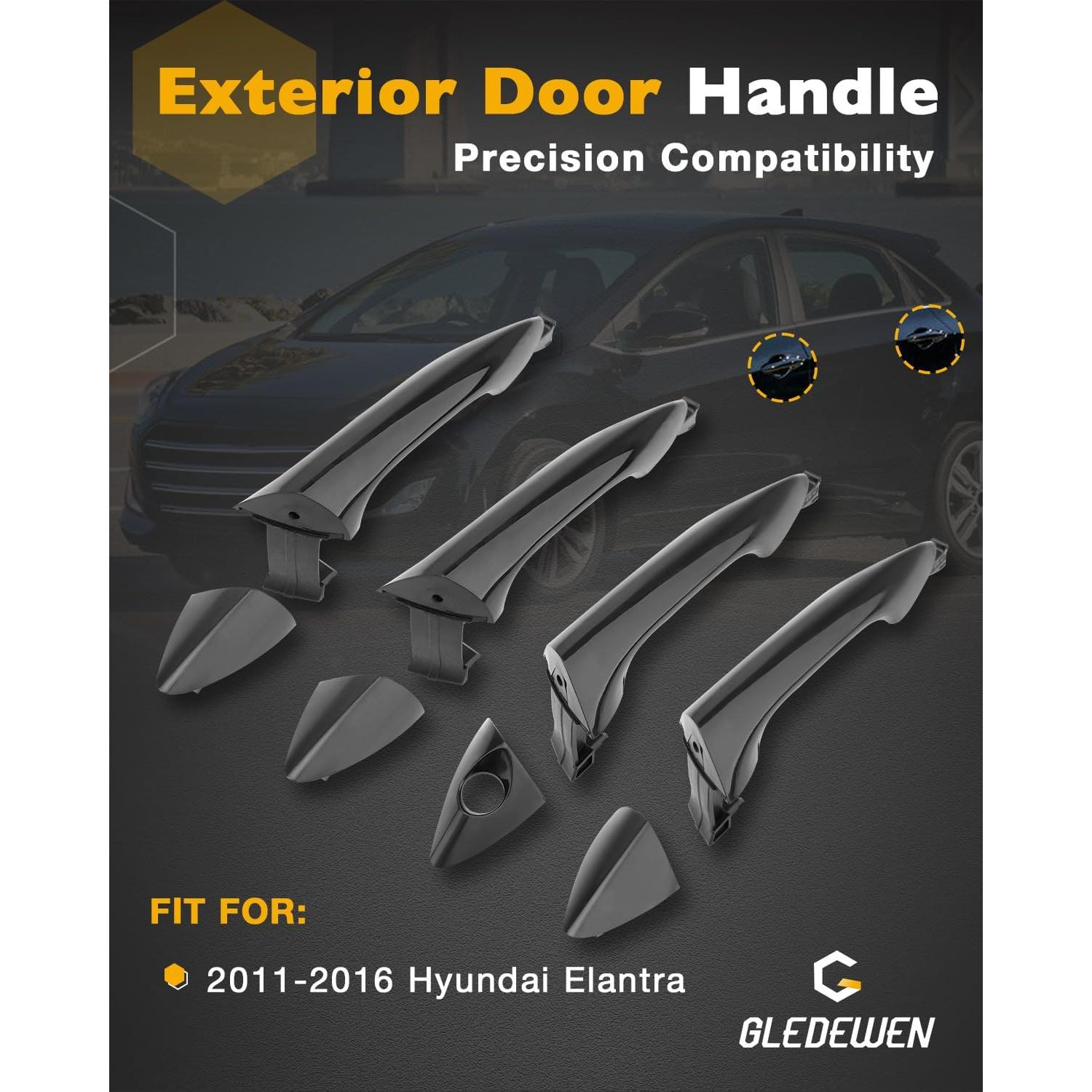 Juego de Manijas de Puerta Exterior Gledewen para Hyundai Elantra 2011-2016