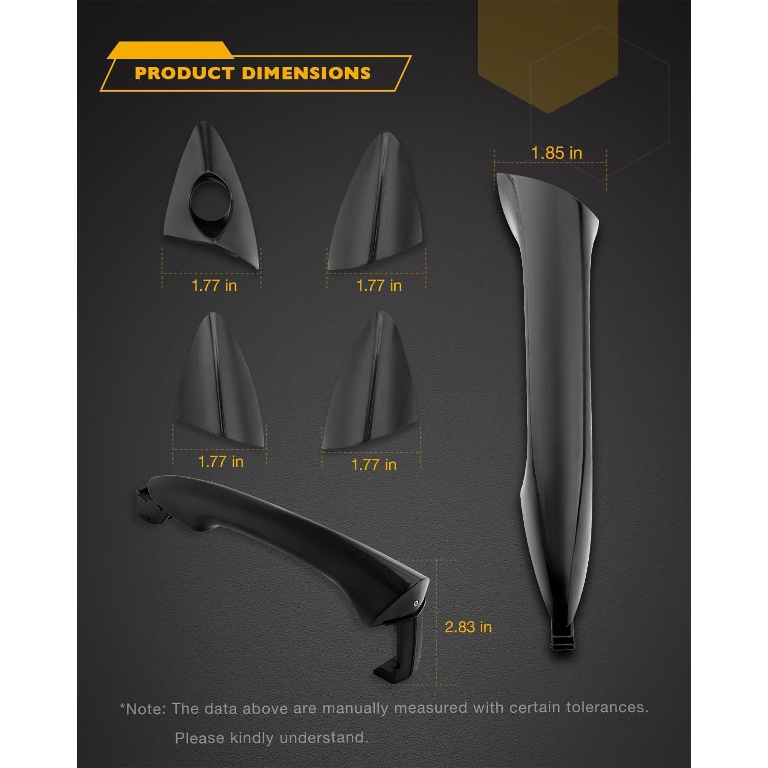 Juego de Manijas de Puerta Exterior Gledewen para Hyundai Elantra 2011-2016