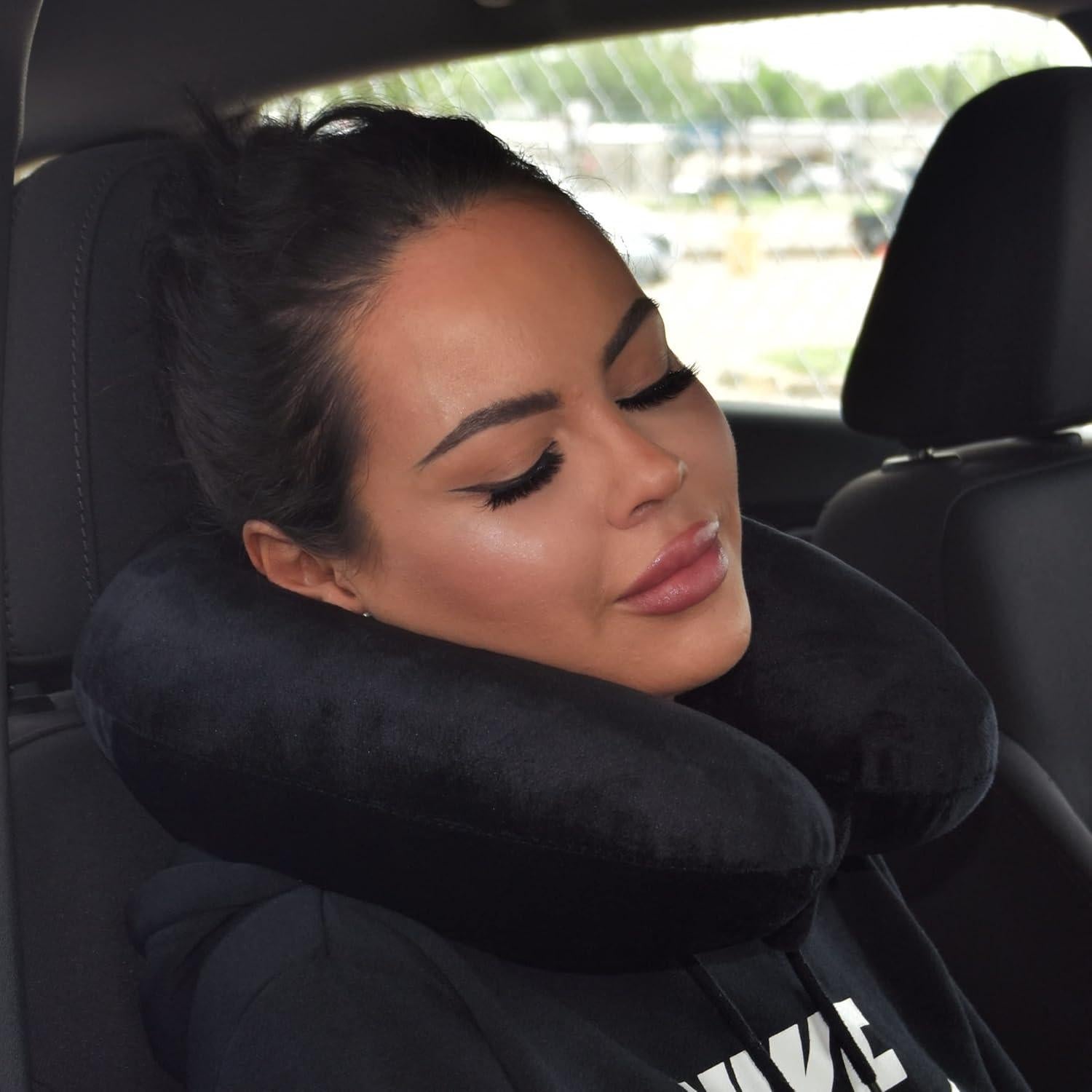 Almohada de Cuello Microfibra Wolf Essentials Negra 30x10 cm