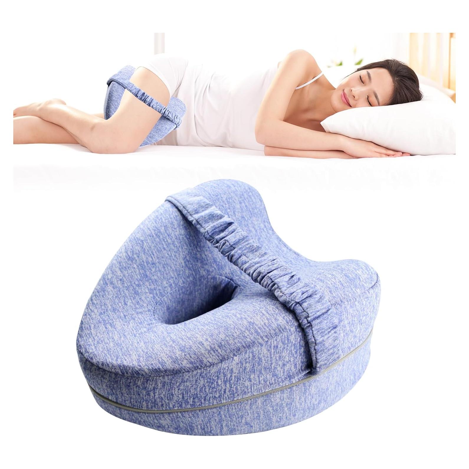Leg & Knee Pillow for Side Sleepers,Ergonomic Leg Pillow for Soothing, Memory Foam Leg Pillow with Sleeping.Leg&Knee Pillow for Soothing Pain Relief for Sciatica（Blue）