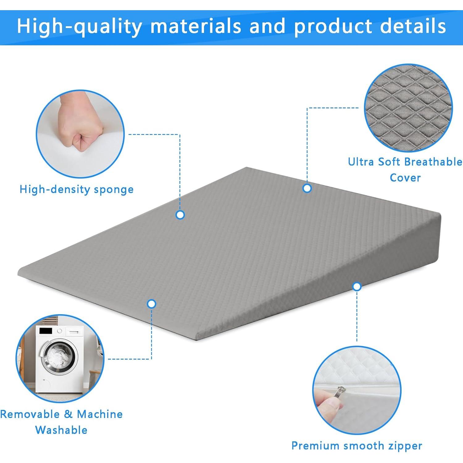 Cojín en cuña ergonómico XINSURUJIAN para rodilla y lectura - Gris