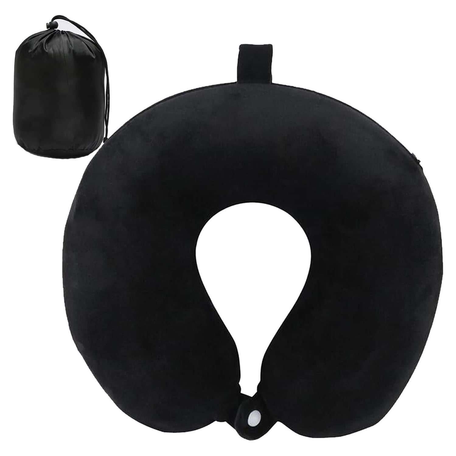 Almohada de viaje DUANY STORE Espuma de memoria Negra 30x28cm