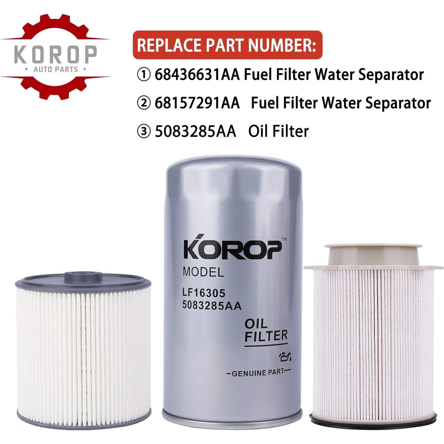 Juego de Filtro de Combustible KOROP para Dodge Ram 6.7L 2019-2022
