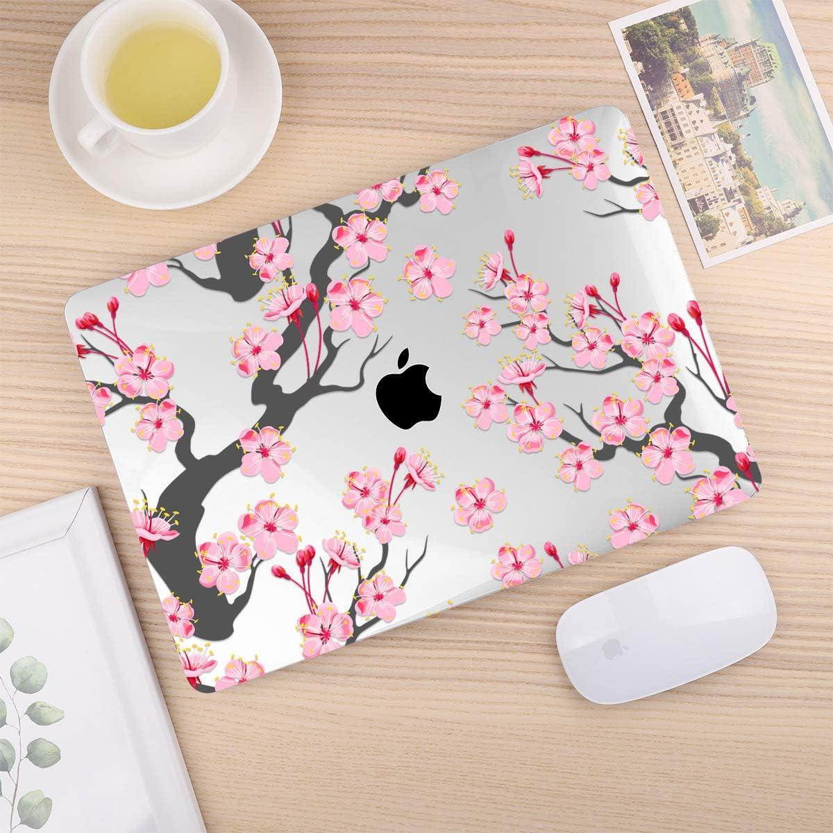 CISSOOK Hard Shell Case for MacBook Pro 13 inch A2338 A2289 A2251 2025-2020 Released, Cherry Floral Beauty Cover with Keyboard Cover and Screen Protector for MacBook Pro 13 M1 M2 - Cherry Blossoms