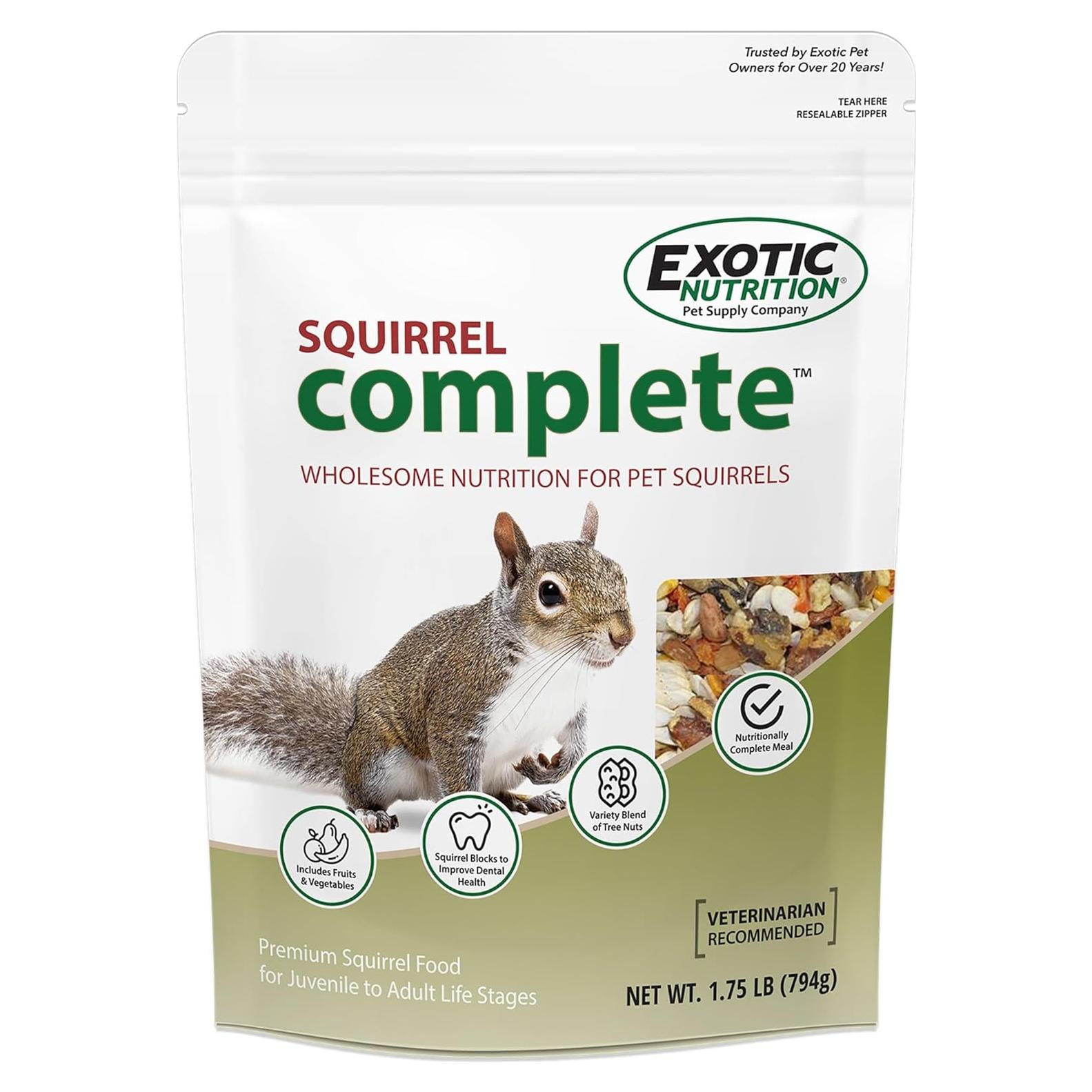 Squirrel Complete - Nutritionally Complete Diet for Pet & Captive Squirrels & Chipmunks (1.75 lb.)