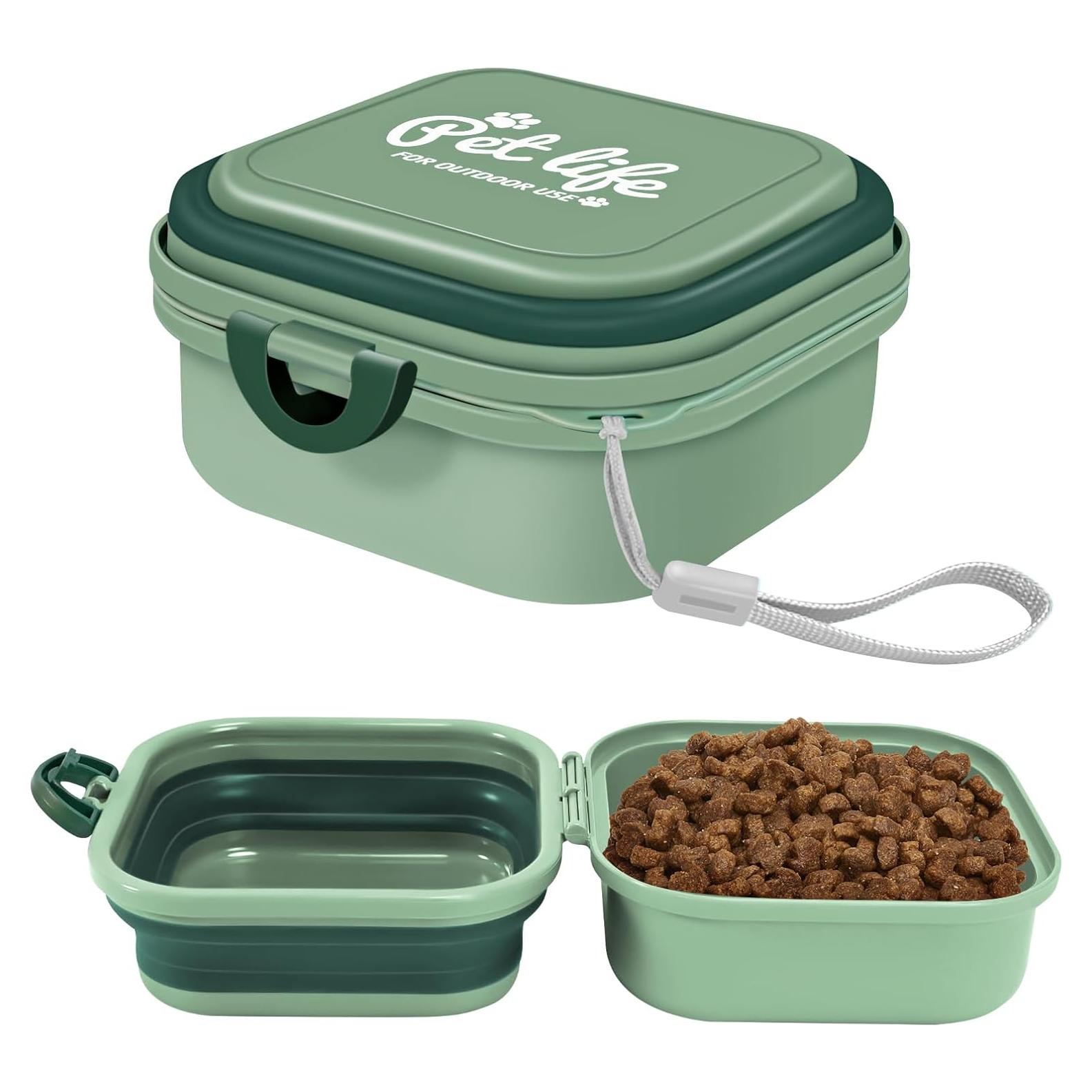 Cuenco Plegable para Perros Cermug 2 en 1 Verde - Agua y Comida