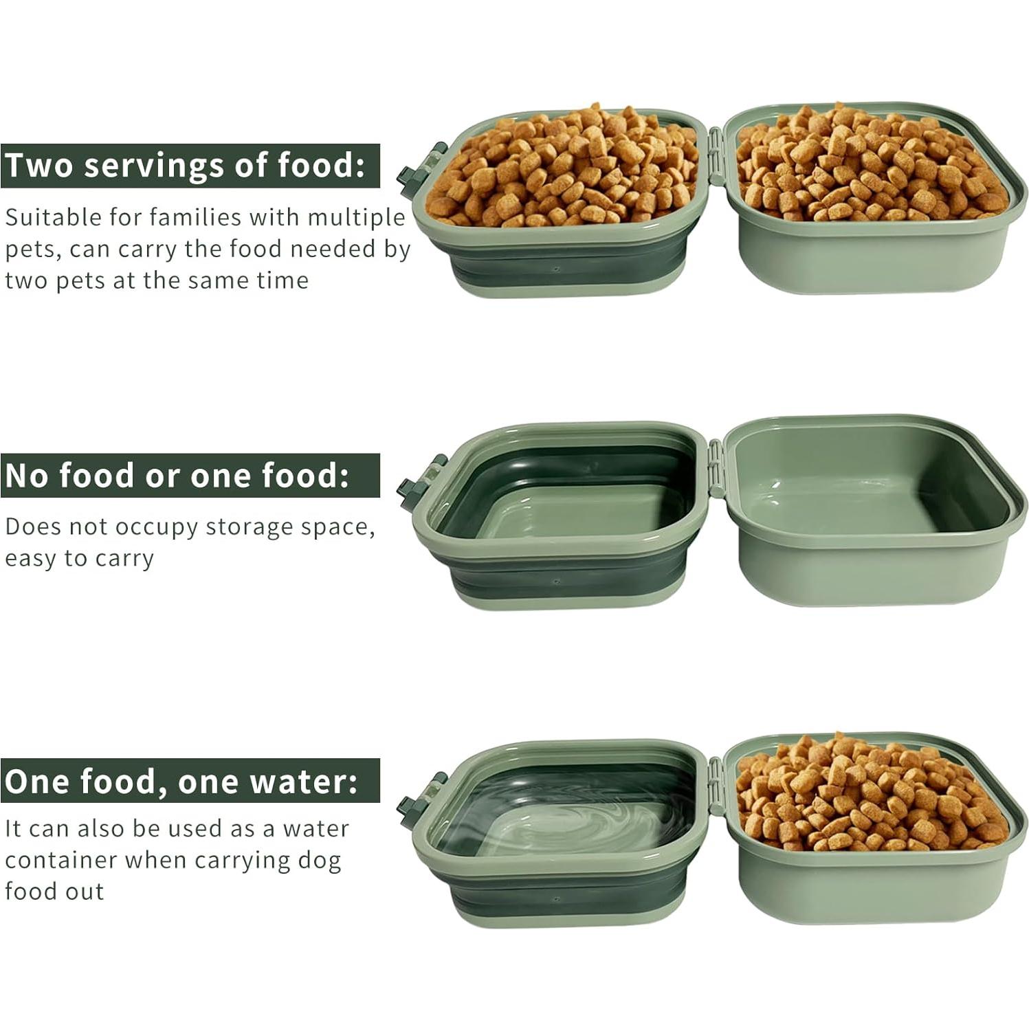 Cuenco Plegable para Perros Cermug 2 en 1 Verde - Agua y Comida