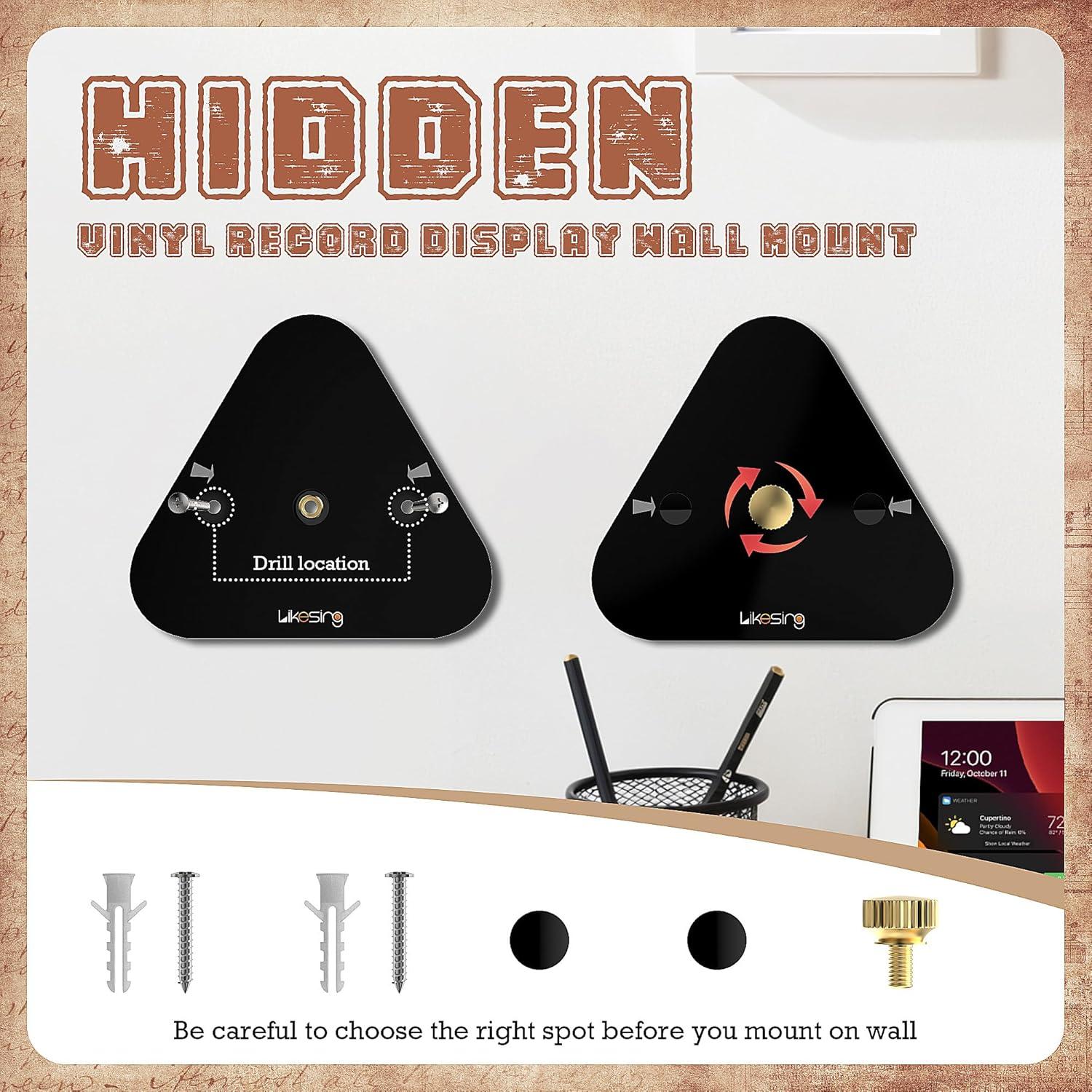 Soporte para Discos de Vinilo Likesing Acrílico Negro Montaje en Pared