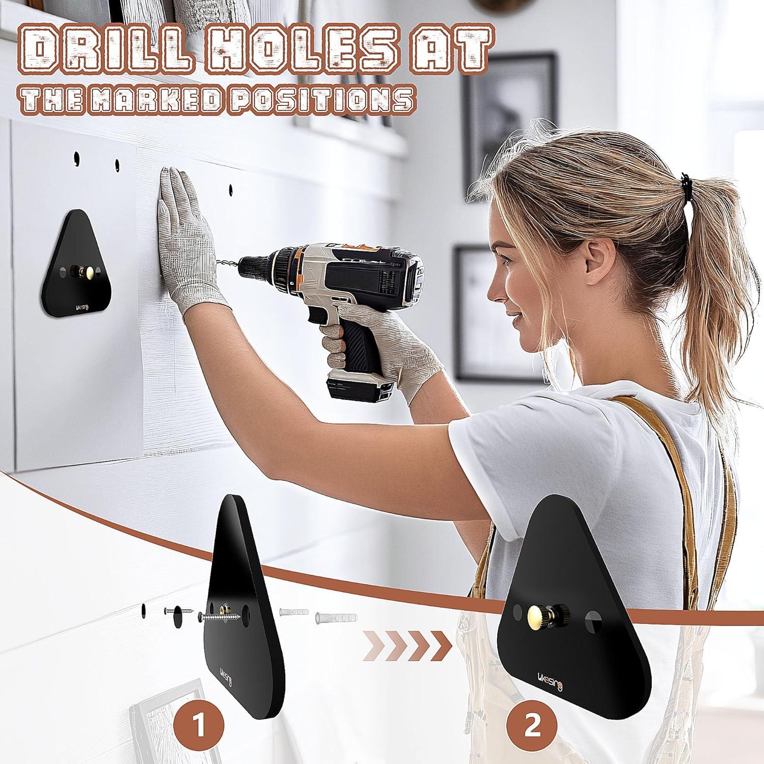 Soporte para Discos de Vinilo Likesing Acrílico Negro Montaje en Pared