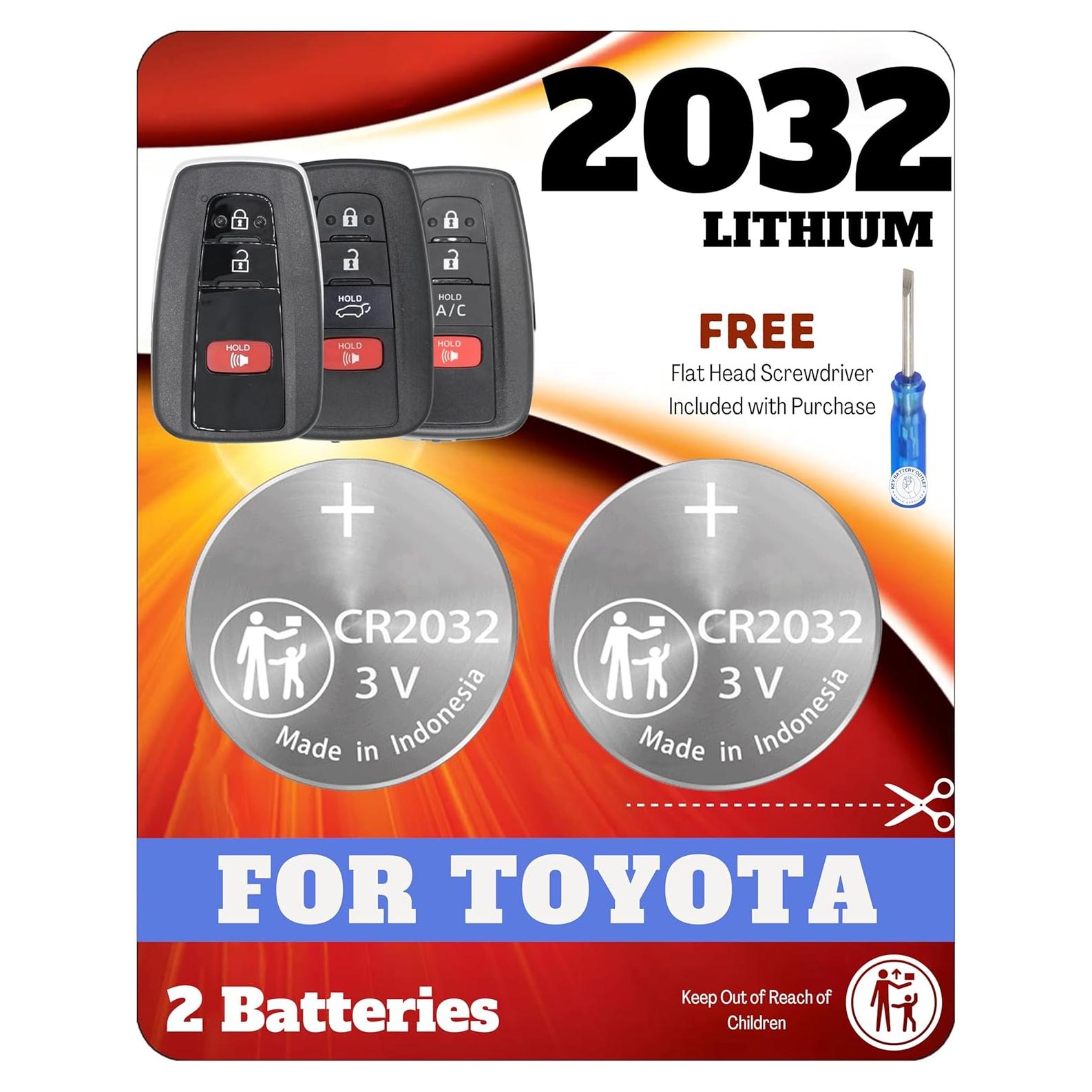 Batería CR2032 2-Pack - Reemplazo para llavero Toyota