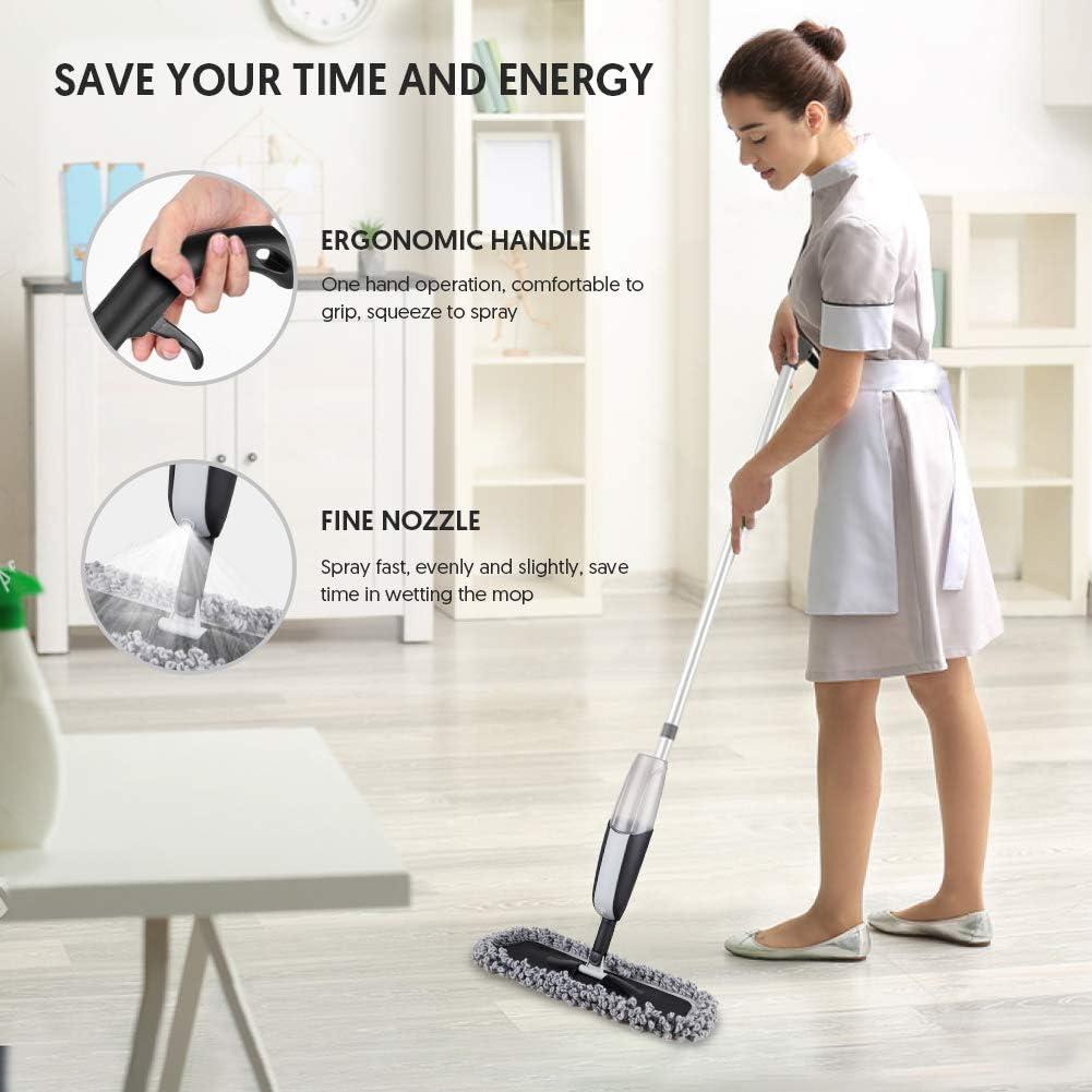 MANGOTIME Spray Mop Microfibra 300ml - Trapeador Ajustable 120cm