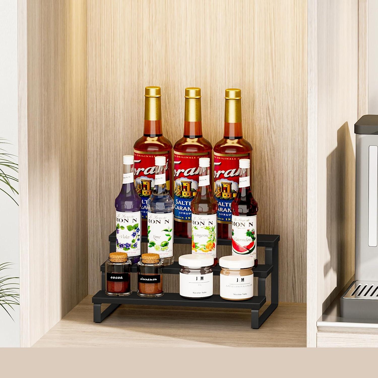 Estante de Especias Giikin de 3 Niveles en Madera Negro