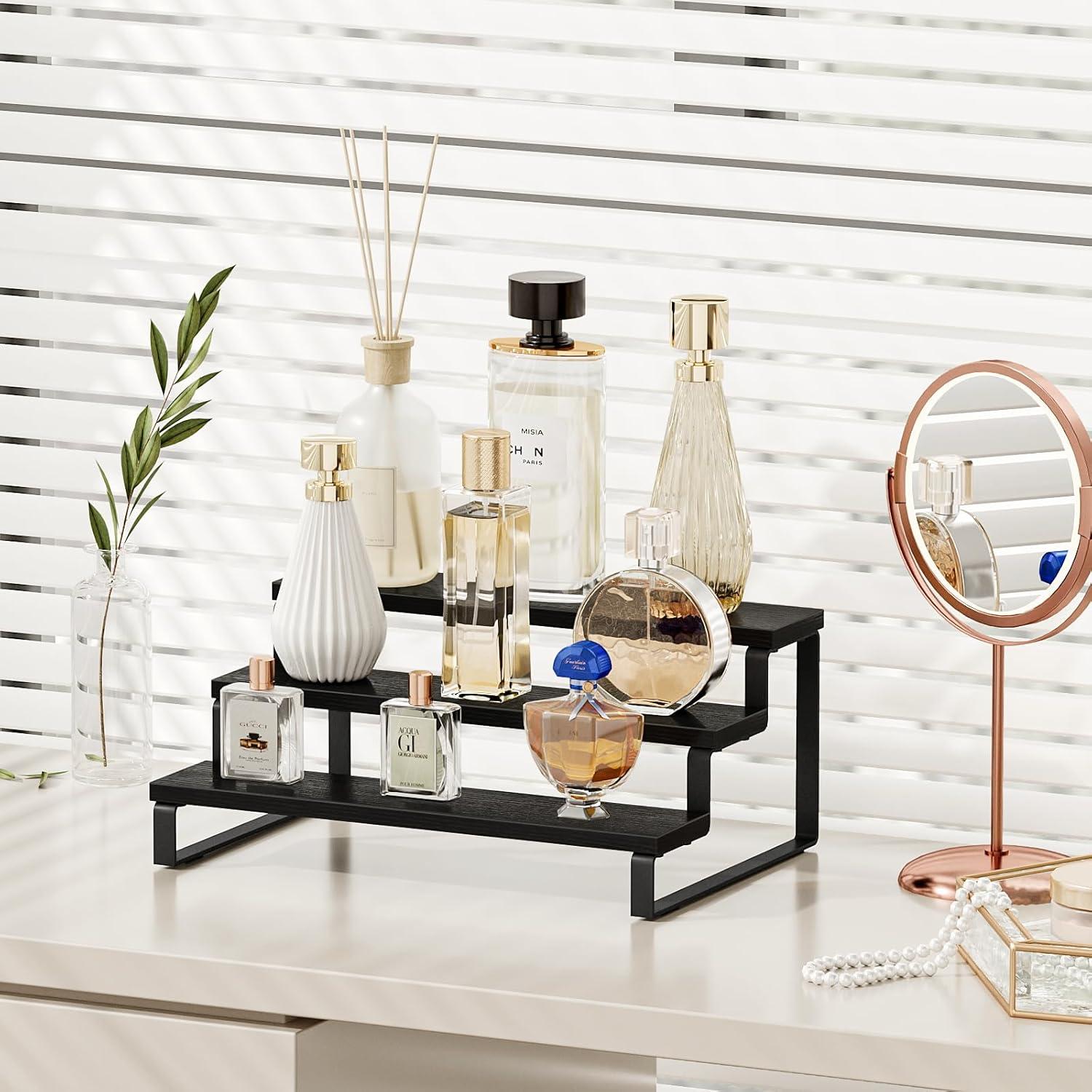 Estante de Especias Giikin de 3 Niveles en Madera Negro