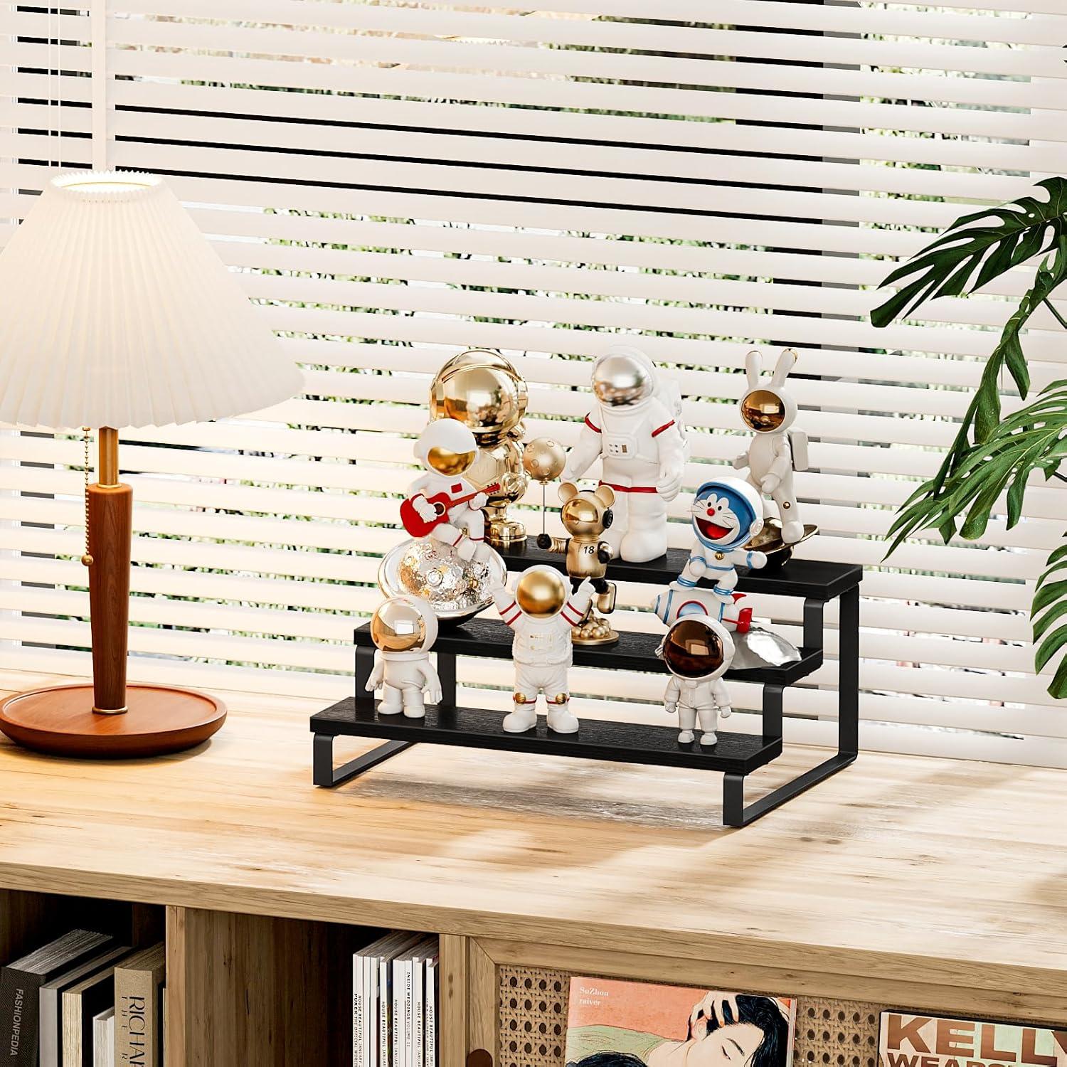 Estante de Especias Giikin de 3 Niveles en Madera Negro