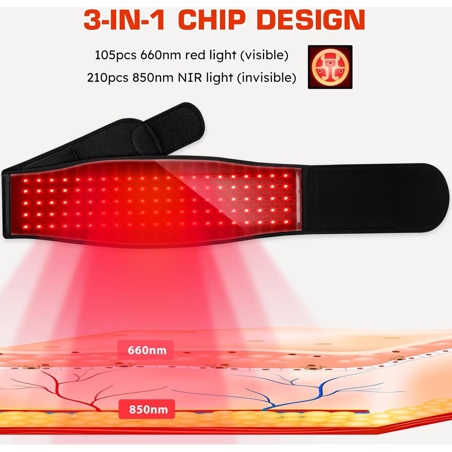 Cinturón Terapia Luz Roja Viconor 315 Luces Infrarrojas