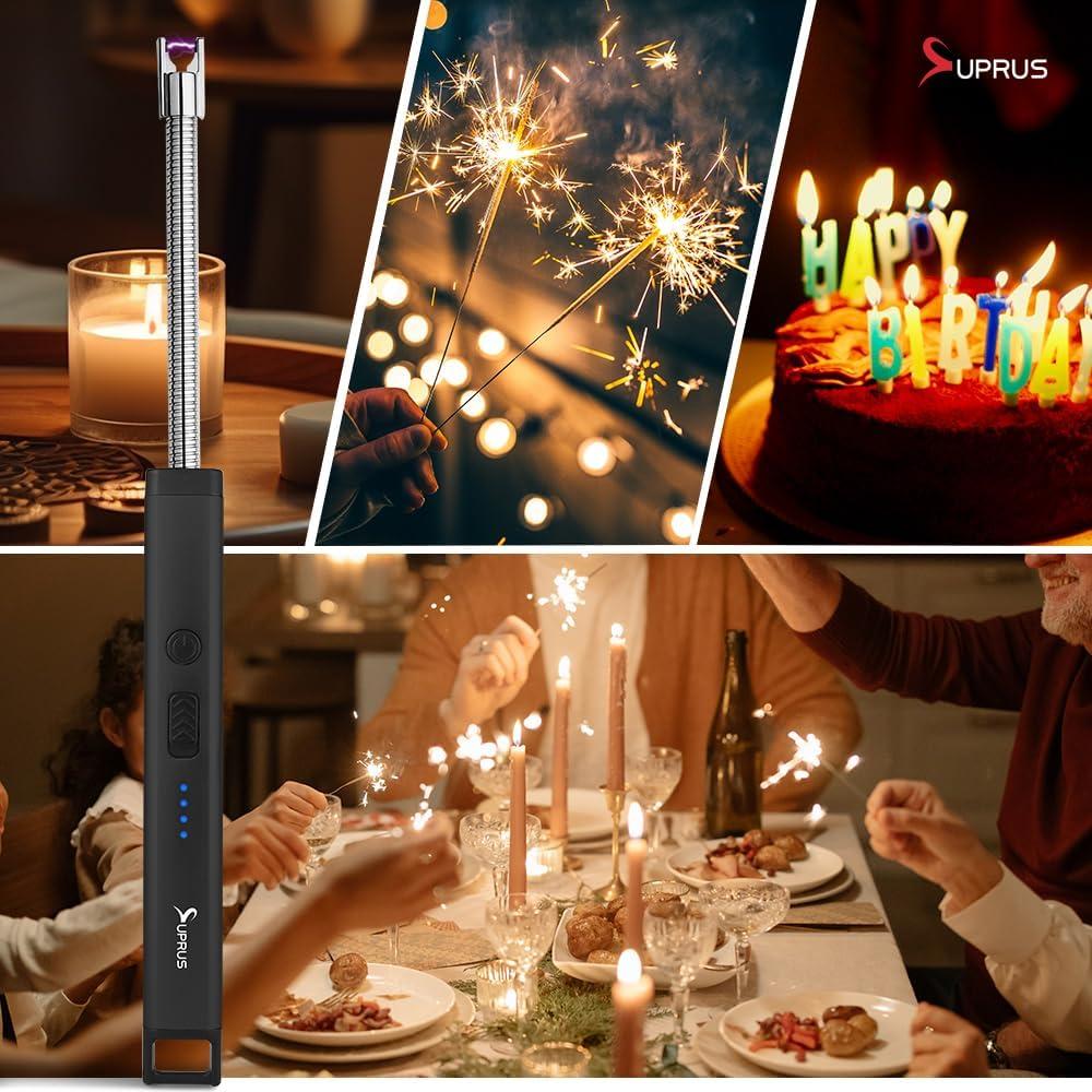 Encendedor Eléctrico Recargable SUPRUS Largo Acero Inoxidable