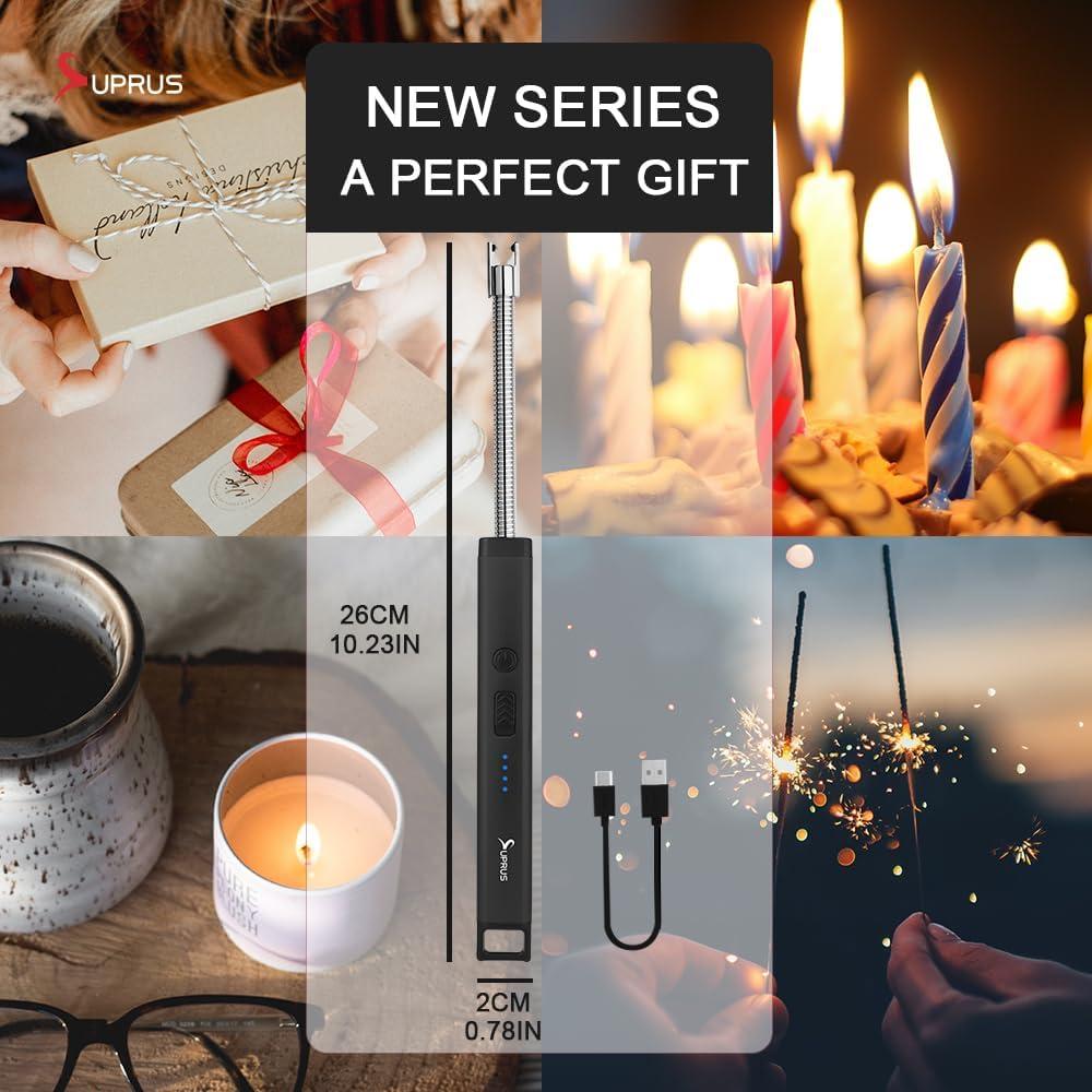 Encendedor Eléctrico Recargable SUPRUS Largo Acero Inoxidable