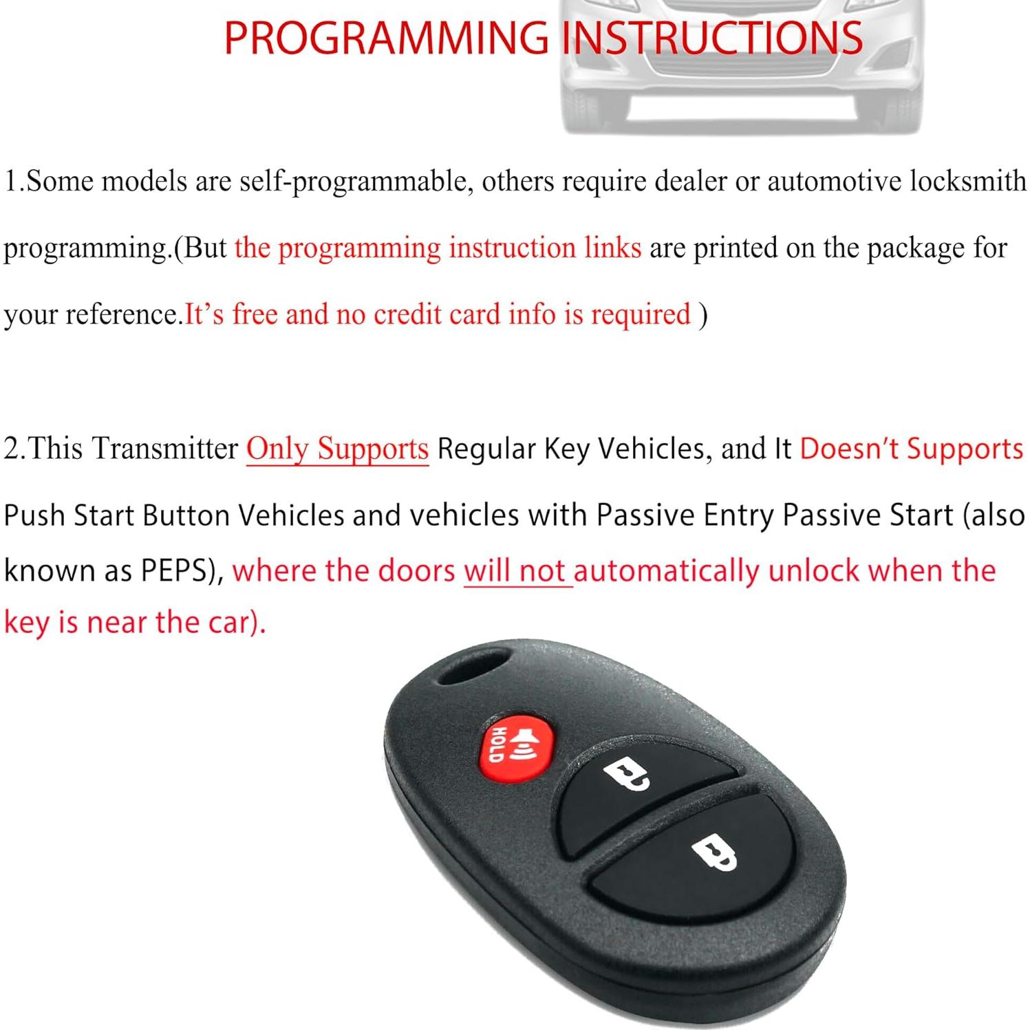 Control Remoto MechanMagic para Toyota 2007-2017 3 Botones