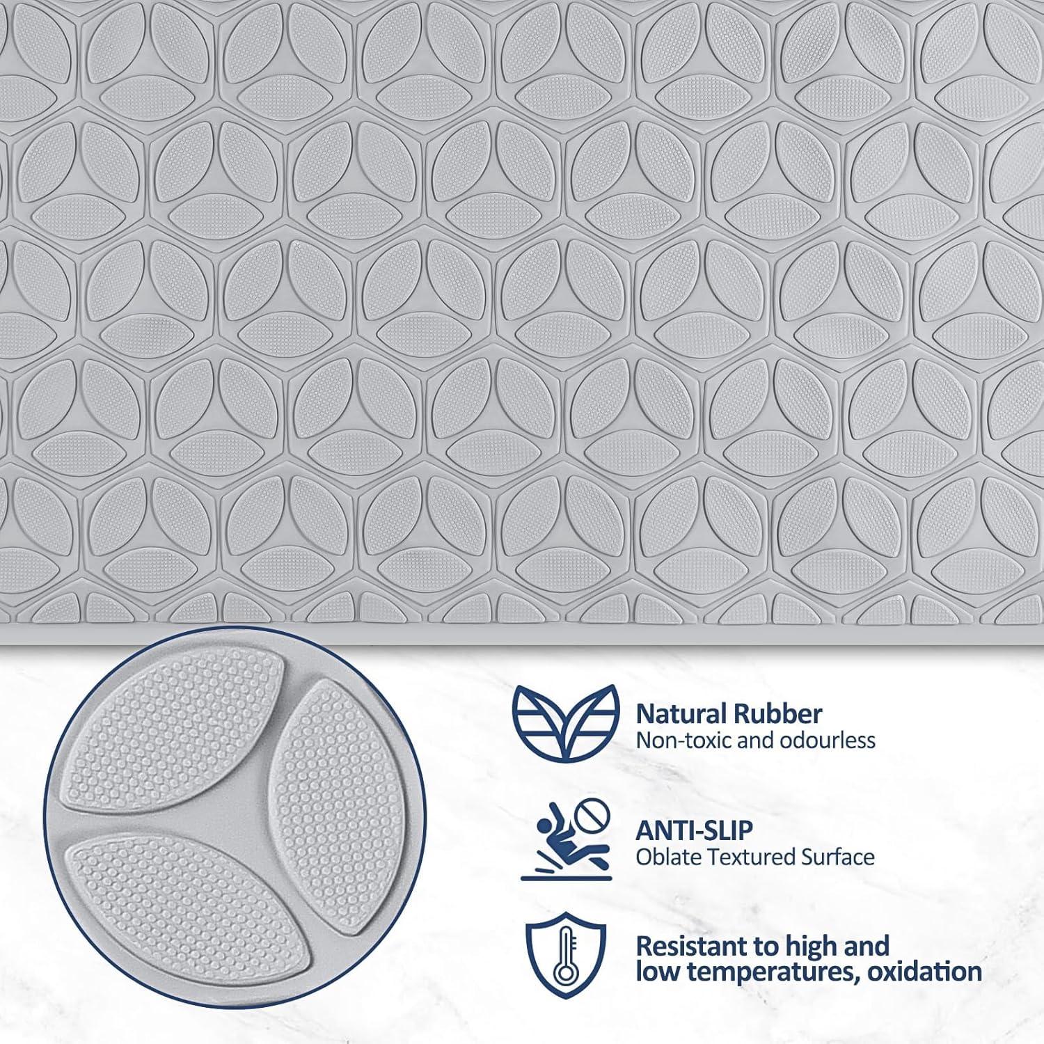 Alfombra Antideslizante OLUFIA 71x40 cm Goma Gris